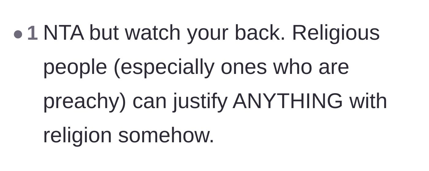 Comment thread 4 - A stark warning about the lengths extreme individuals will go to in order to justify their actions.