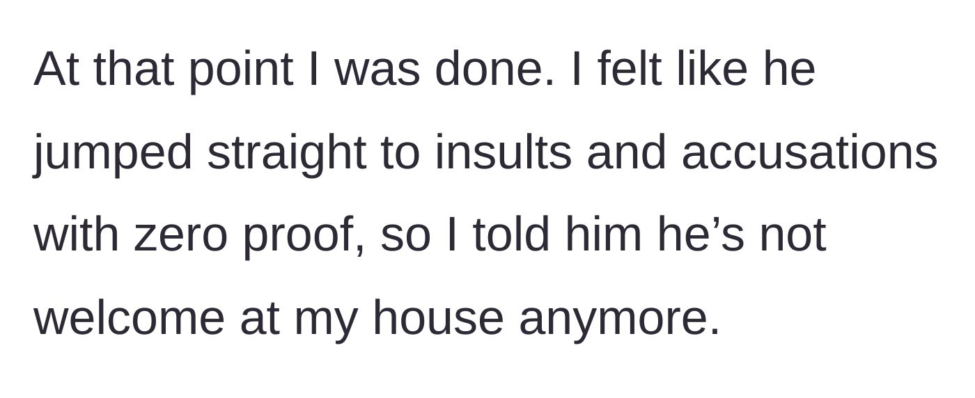 Story part 6 - Reaching her breaking point, she bans him from her home.
