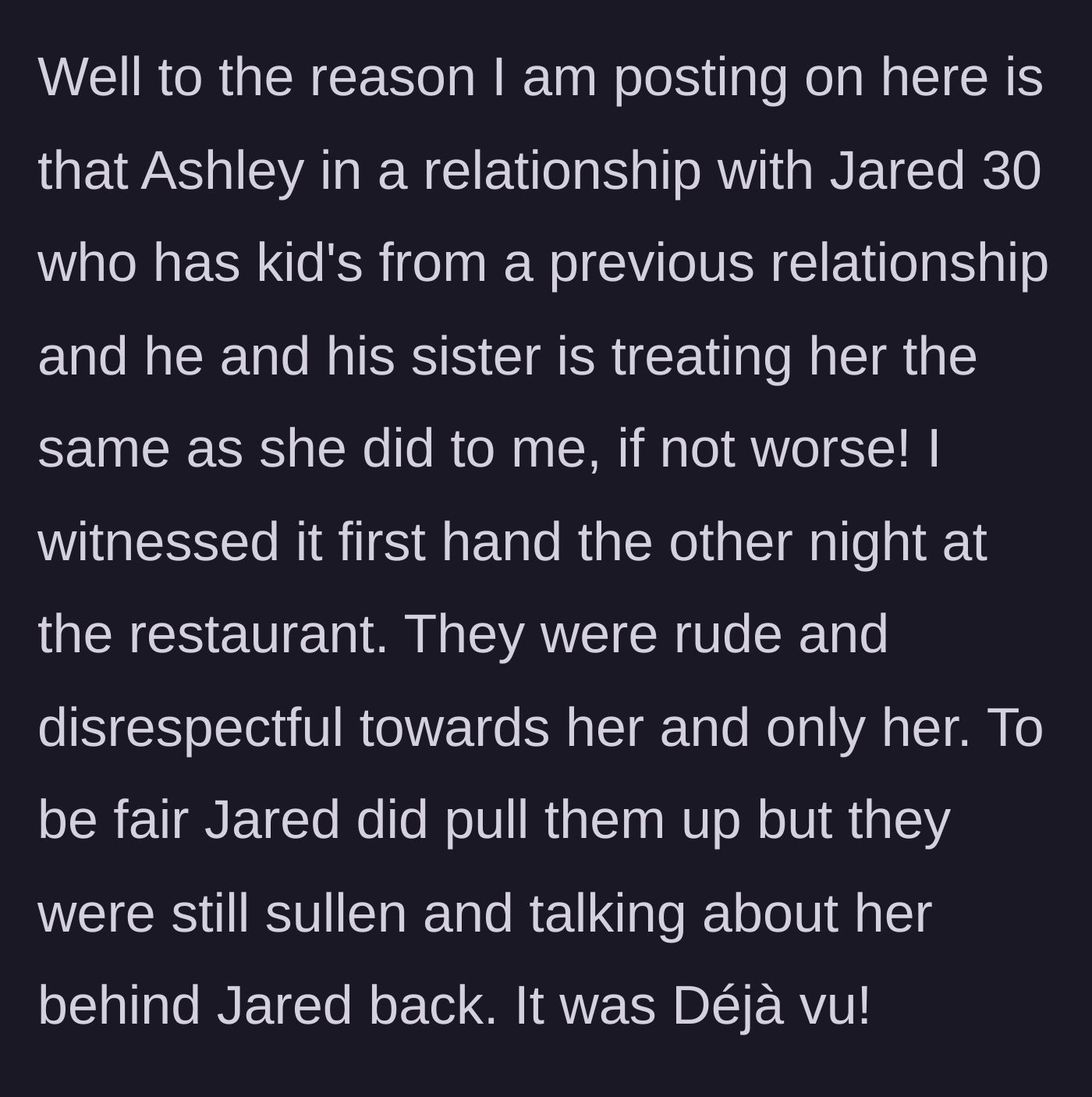 Story part 3 - The adult stepdaughter is bullied by her new boyfriend's children at a restaurant.