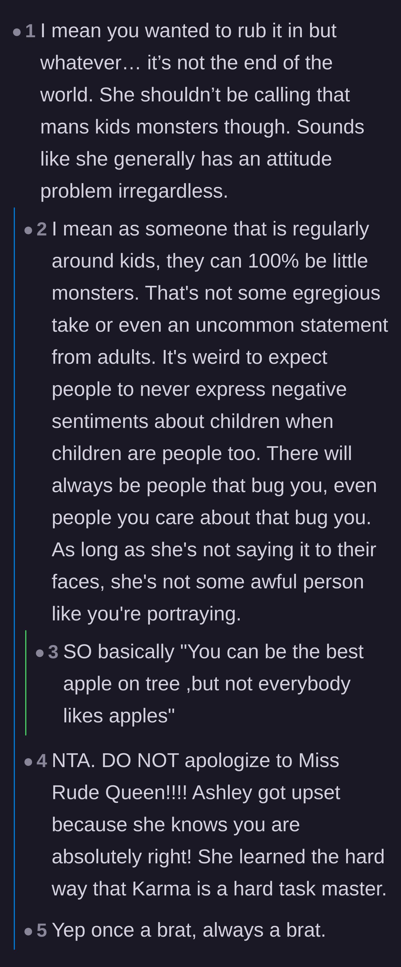 Comment thread 3 - A debate about whether it is acceptable for stressed adults to vent by calling difficult children 'monsters'