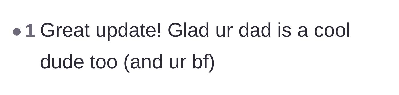 Comment thread 4 - Praise for the supportive boyfriend and the father's ultimate decision