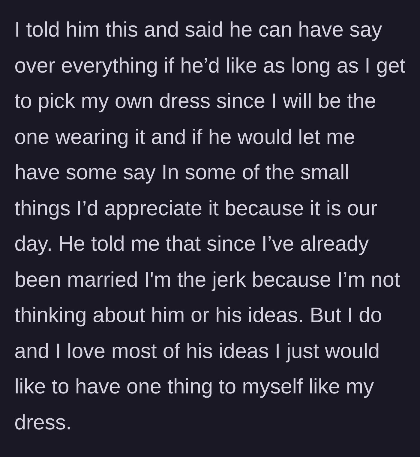 Story part 3 - The bride asks for a compromise on the dress, but the fiancé aggressively dismisses her and calls her a jerk.