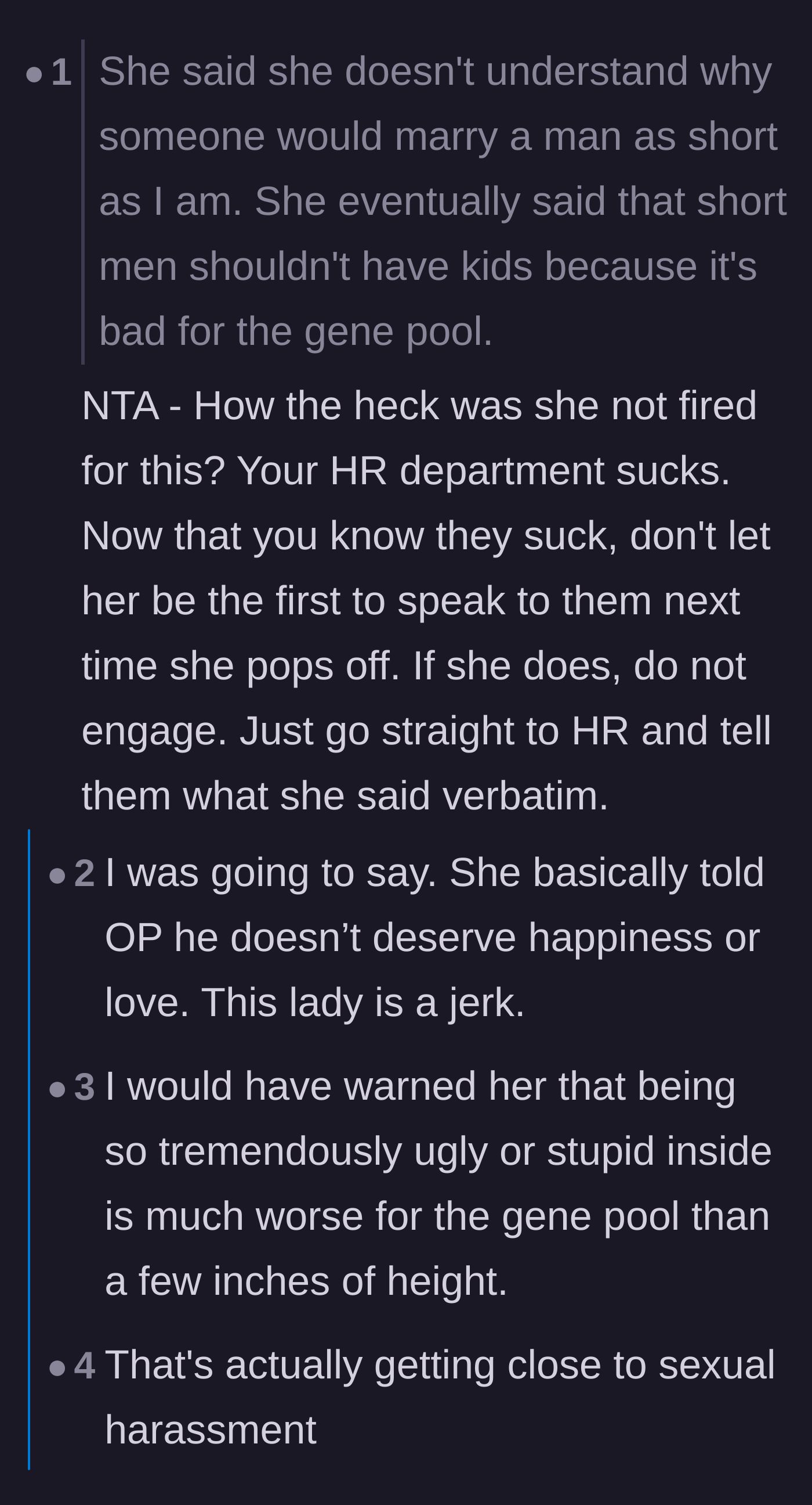 Comment thread 2 - Outrage over the HR department's lenient response to a frankly fireable offense.