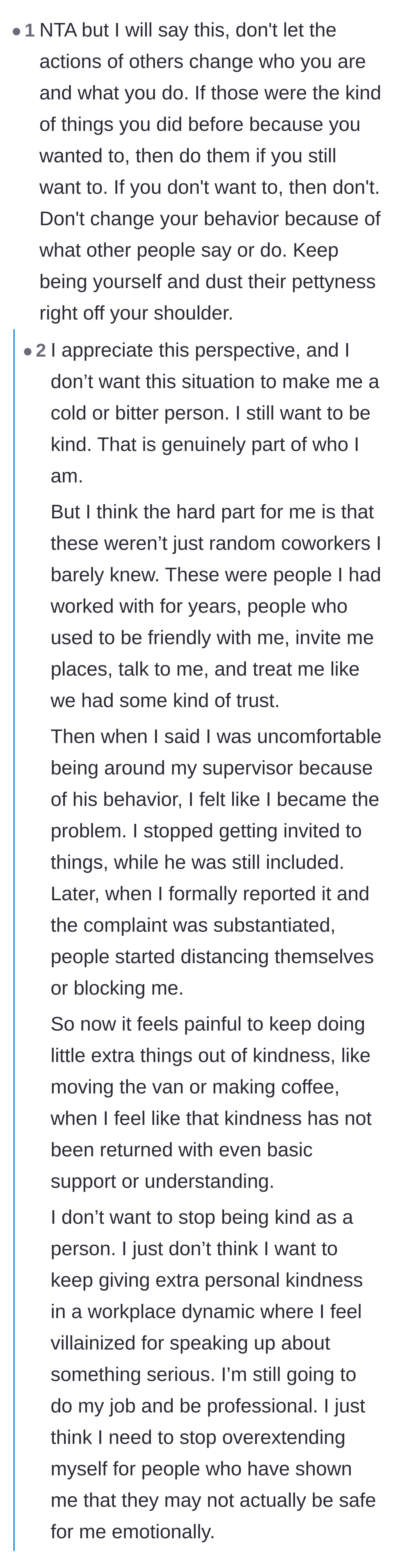 Comment thread 4 - A deep dive into the psychological toll of withdrawing kindness and the enablers' cognitive dissonance.
