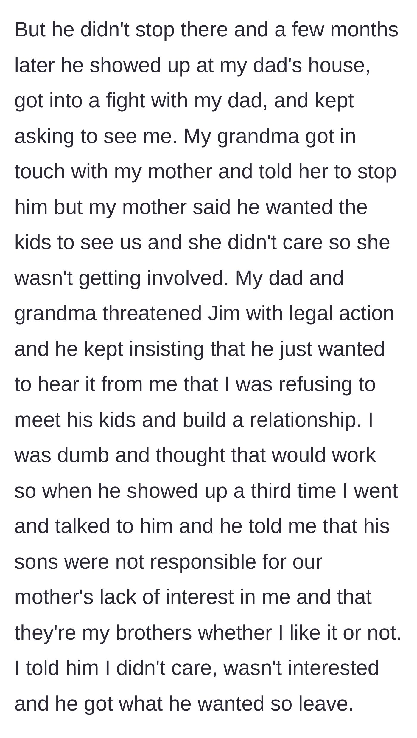 Story part 5 - Jim harasses the family at their home, demanding the teenager reject him to his face