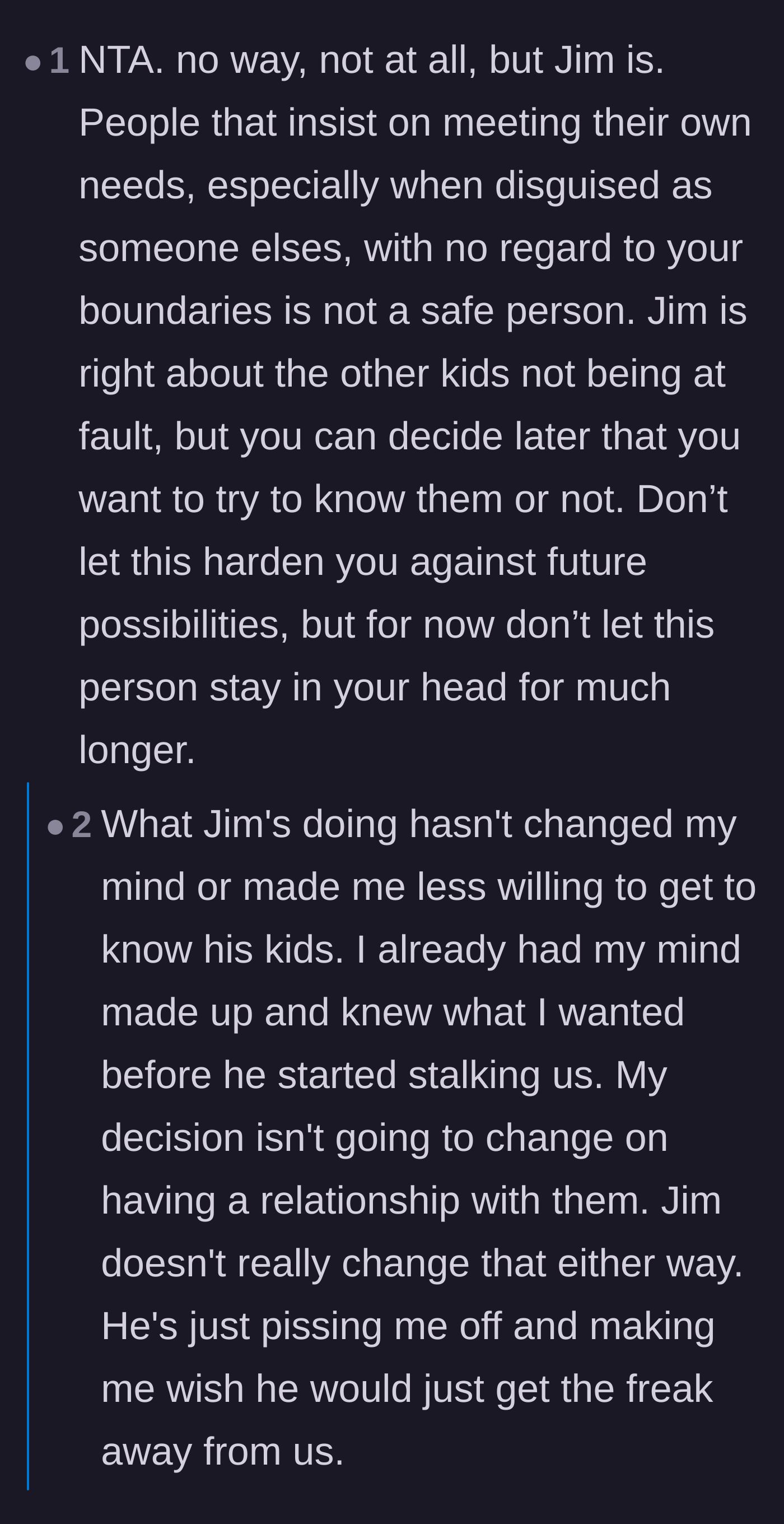 Comment thread 1 - Readers theorize the stepdad is harassing the teen to convince himself his wife won't abandon her new family too.
