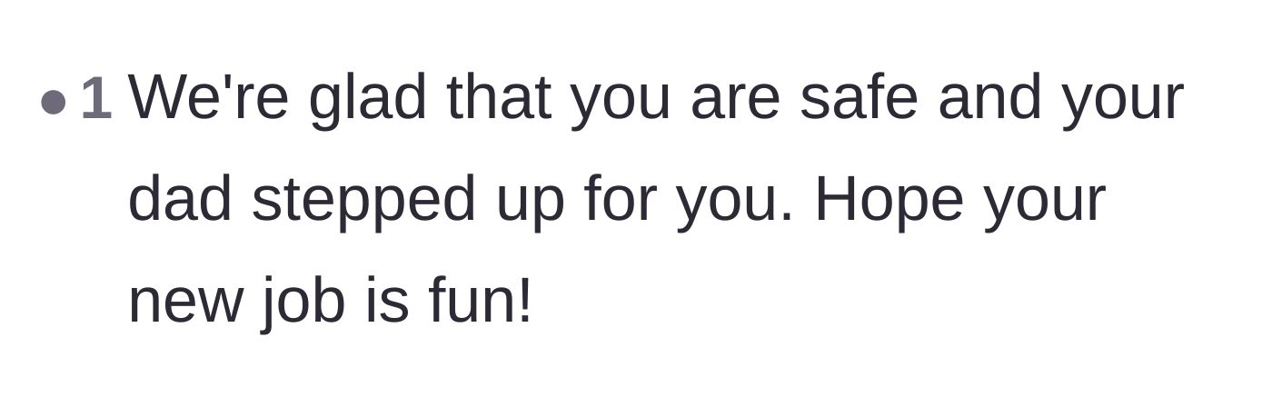 Comment thread 3 - Praise for the father stepping up to protect his child.