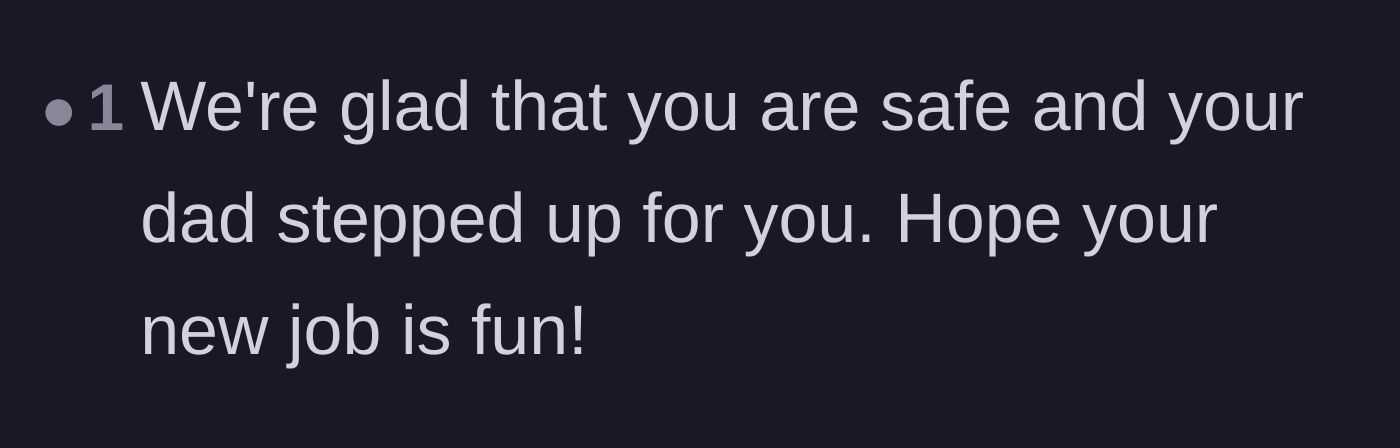 Comment thread 3 - Praise for the father stepping up to protect his child.