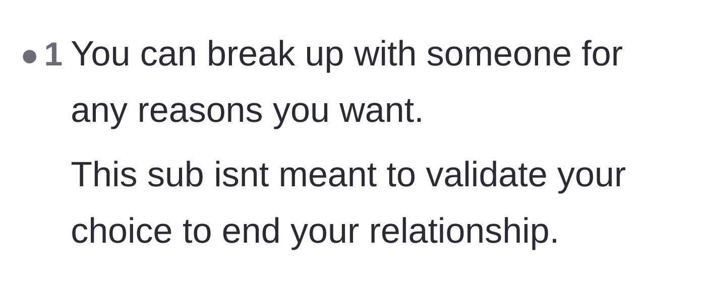 Comment thread 6 - A blunt reminder that you don't need anyone's permission or validation to end a relationship that makes you unhappy.