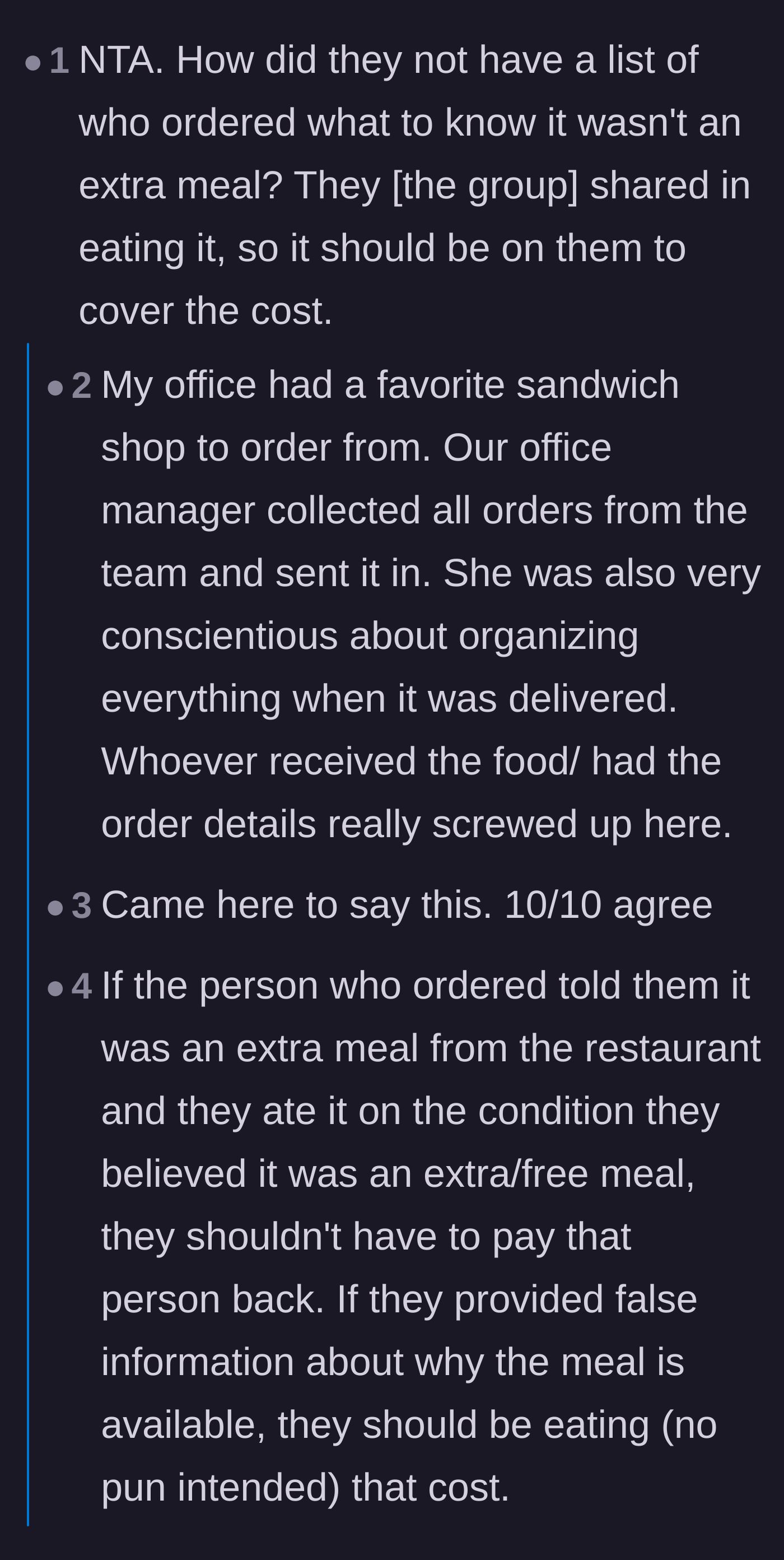 Comment thread 3 - Discussion on how a simple order checklist would have prevented this, and why the organizer is liable for providing false information.