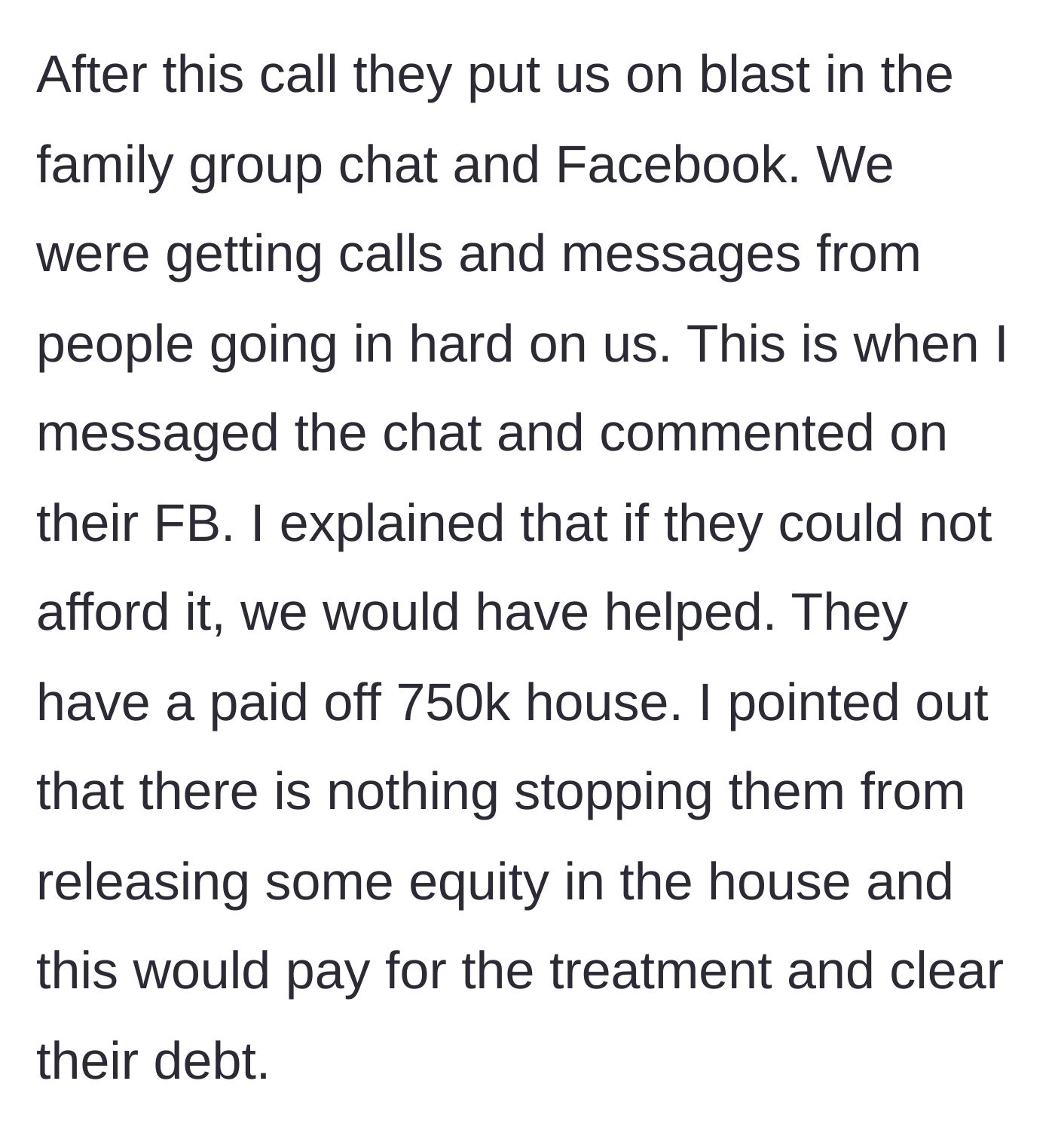 Story part 5 - The main character counters a public social media smear campaign by exposing the cousin's untapped real estate equity.