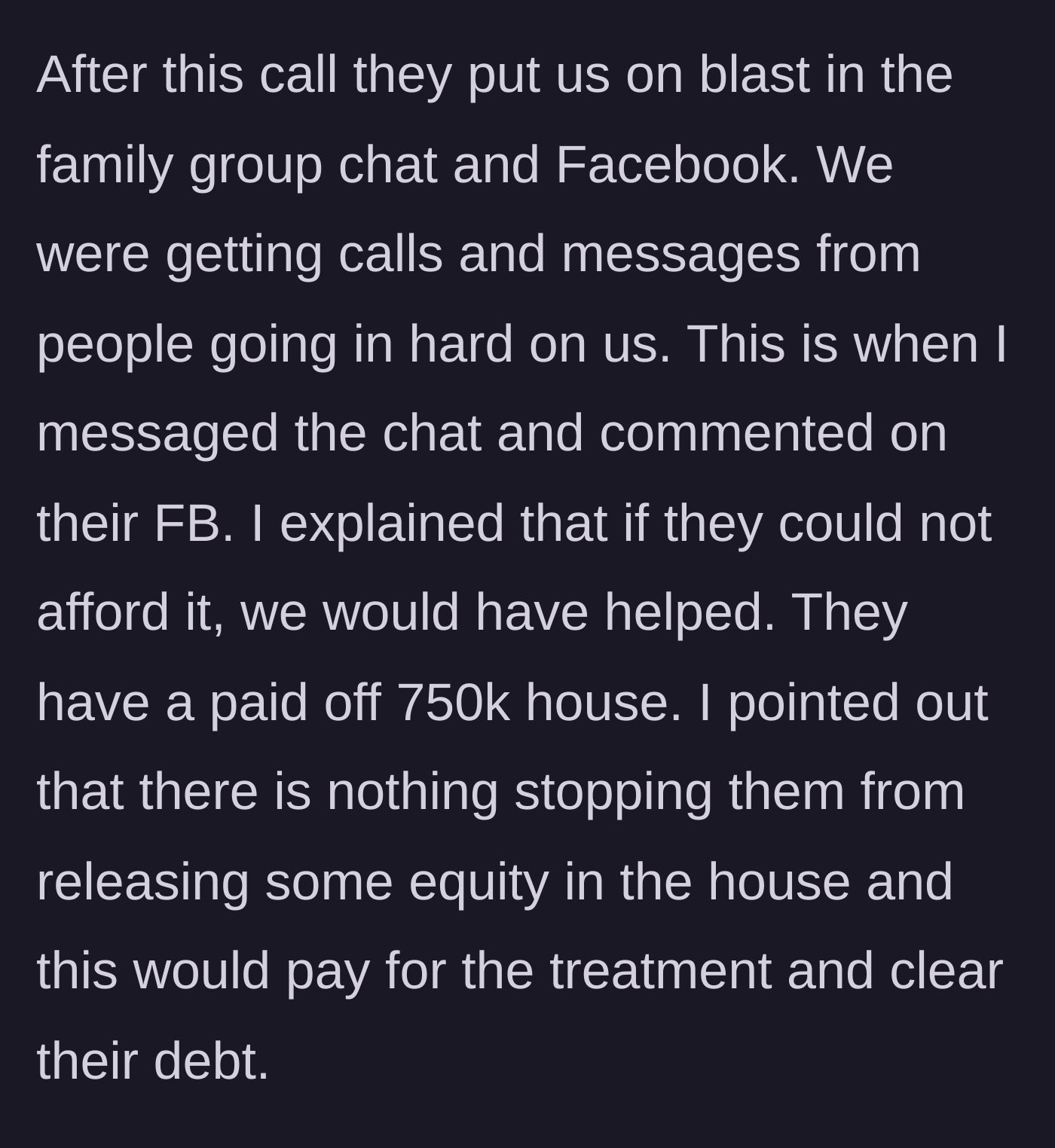 Story part 5 - The main character counters a public social media smear campaign by exposing the cousin's untapped real estate equity.
