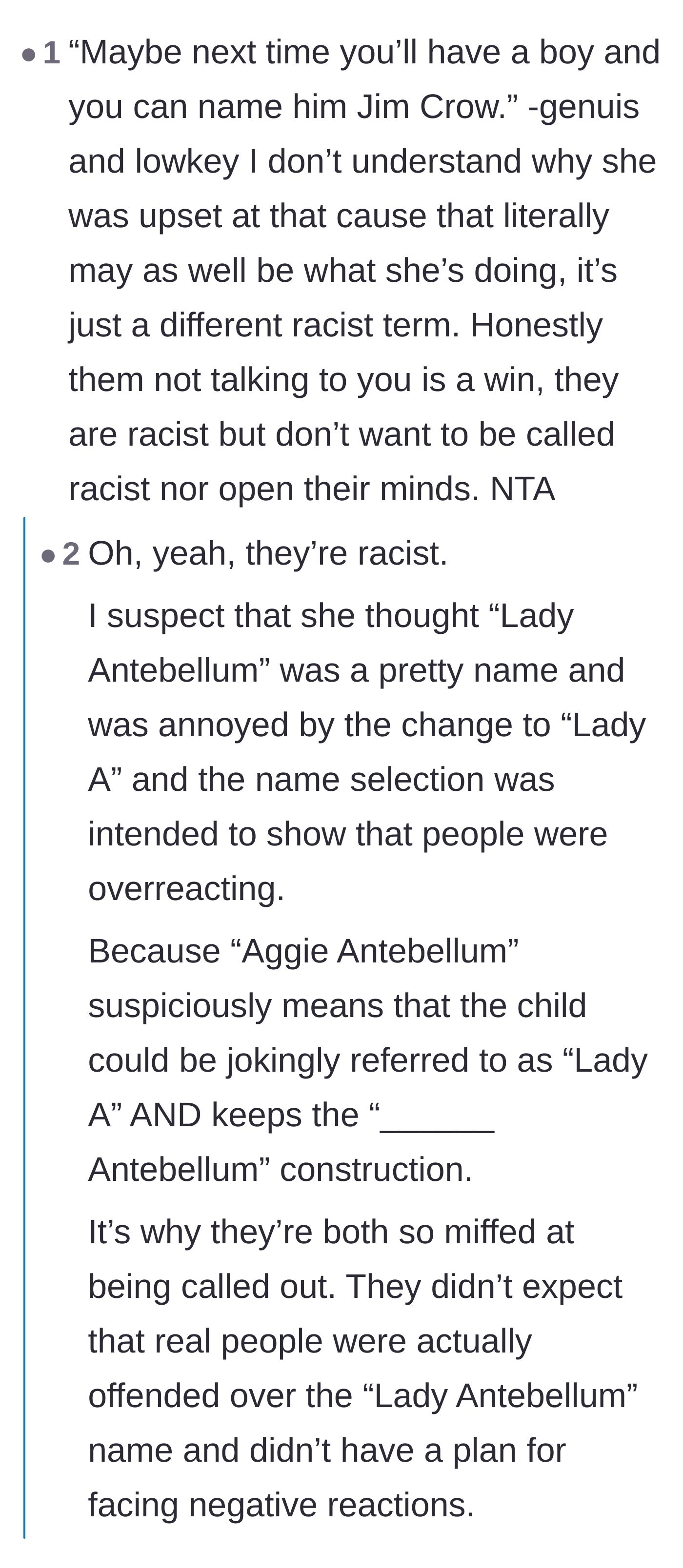 Comment thread 3 - Debating whether the parents are willfully ignorant or actively racist, and the tragic impact on the child's future.