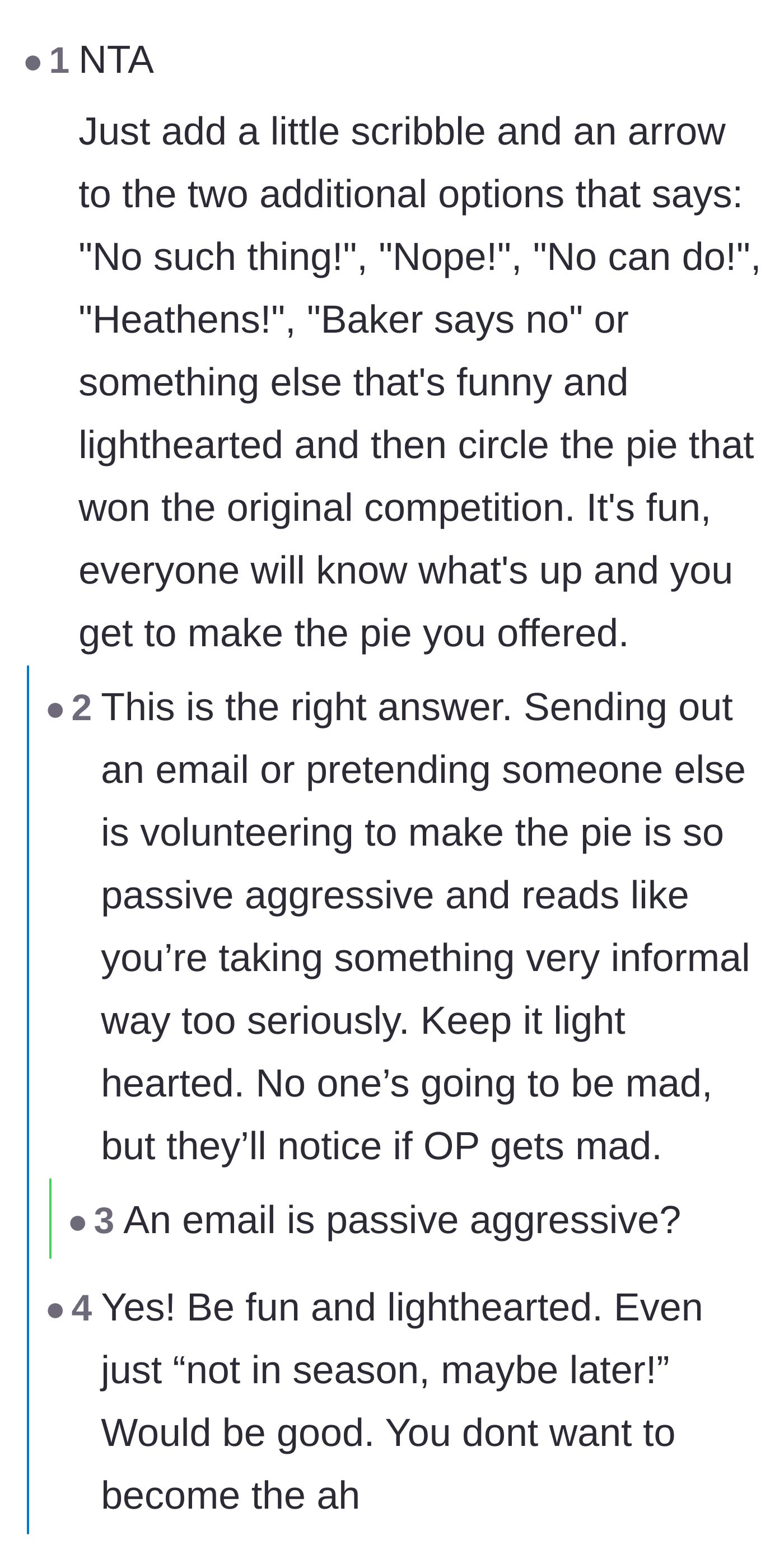 Comment thread 3 - Commenters advise keeping the response lighthearted on the paper sign rather than sending a passive-aggressive email