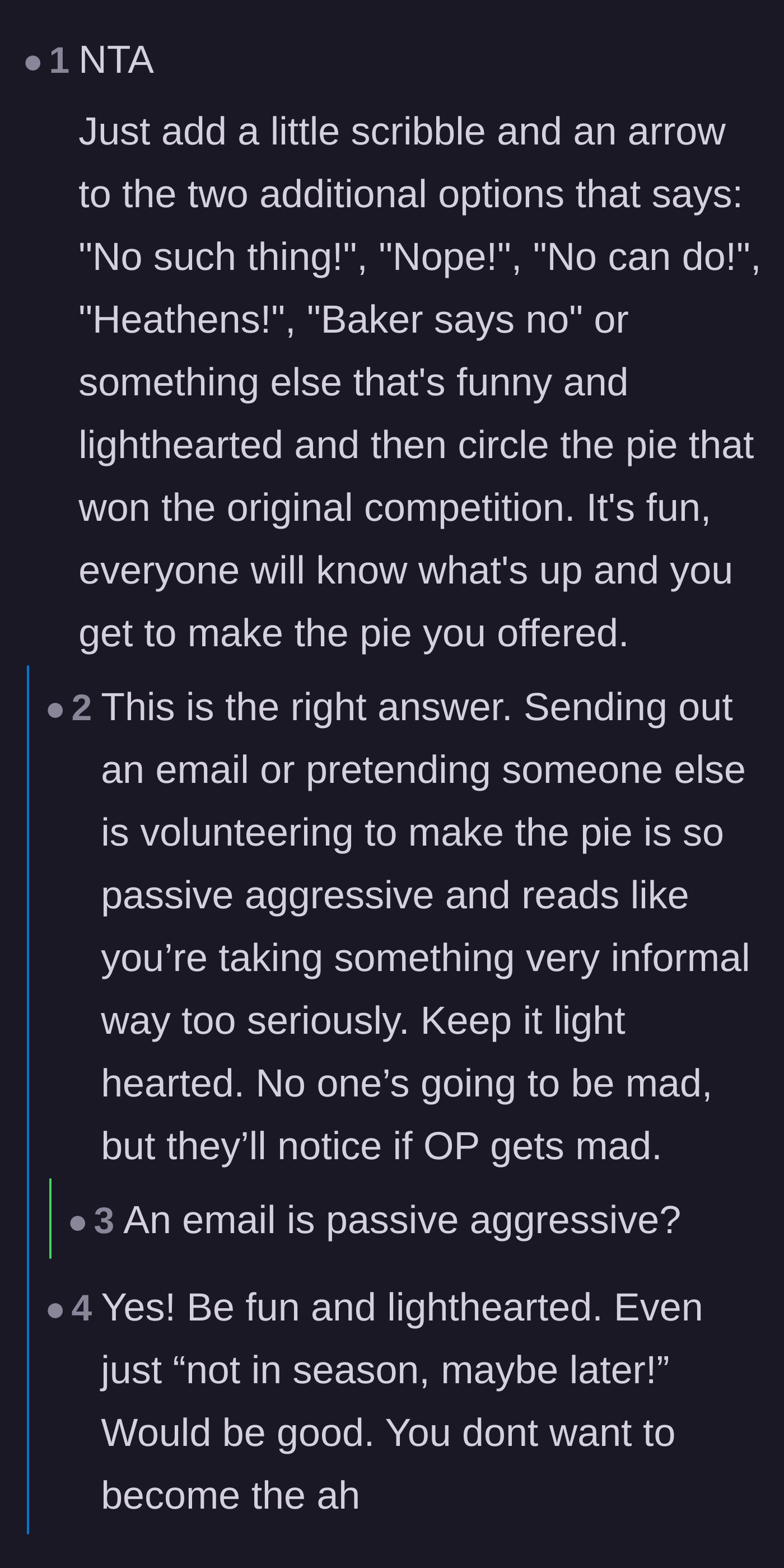 Comment thread 3 - Commenters advise keeping the response lighthearted on the paper sign rather than sending a passive-aggressive email