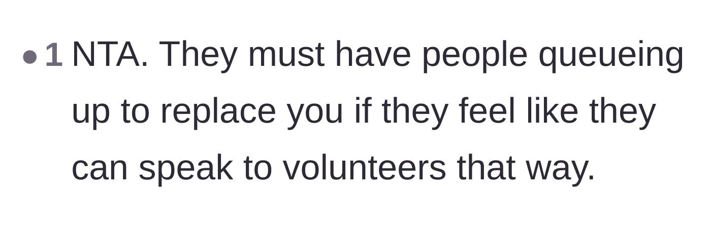 Comment thread 6 - Sarcasm regarding the host's delusion that his free labor is easily replaceable.