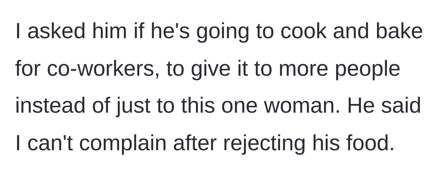 Story part 4 - Wife attempting a compromise by suggesting he feed a group, and the husband dismissing her completely.