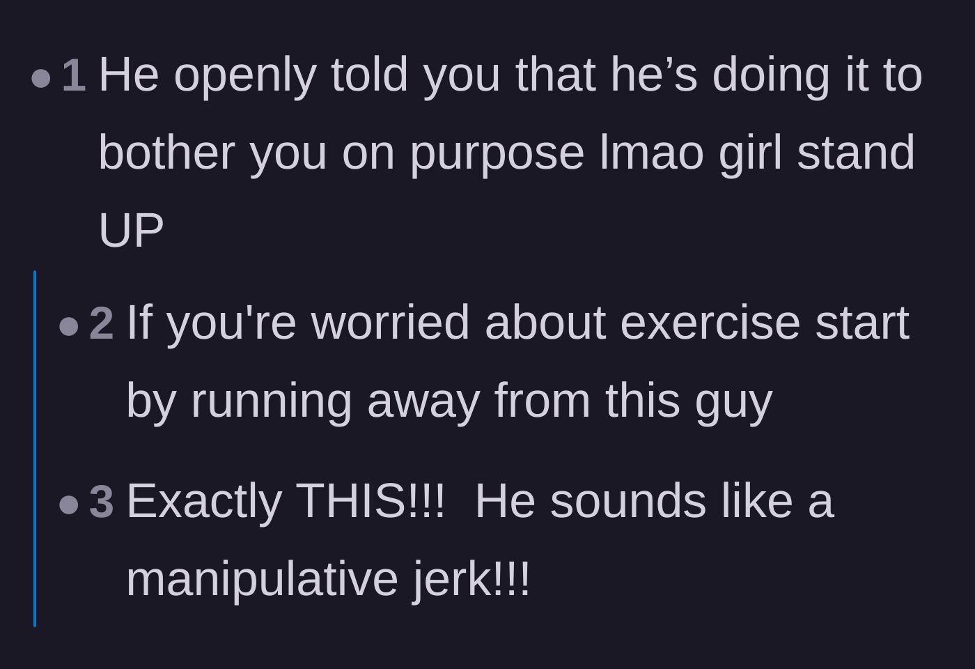 Comment thread 2 - Commenters urging the wife to recognize the blatant manipulation and stand up for herself.