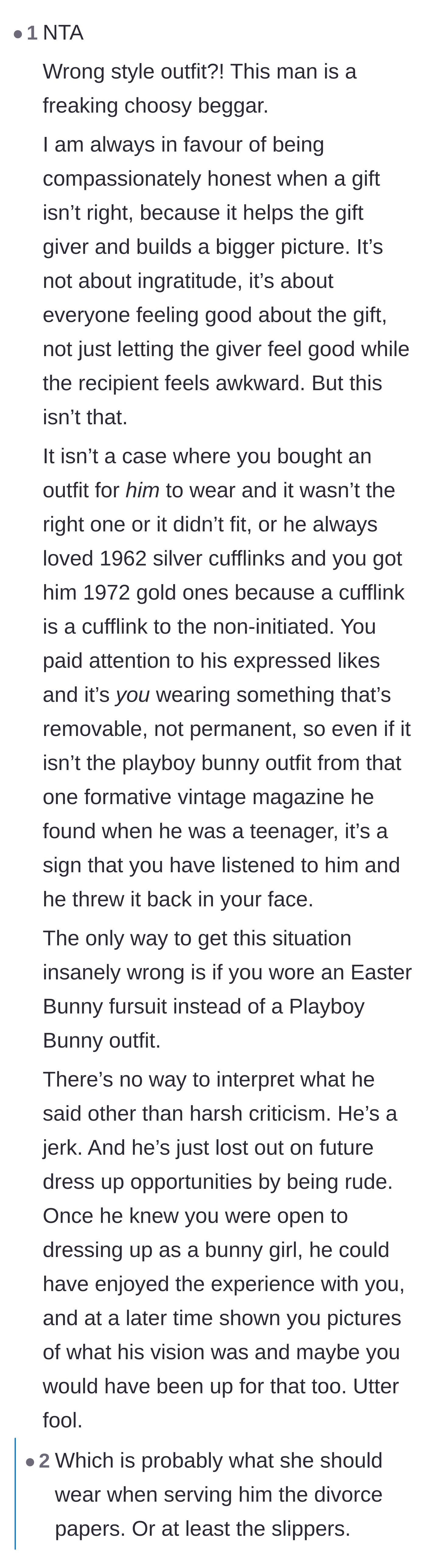 Comment thread 2 - A detailed breakdown of why his criticism was cruel, followed by petty revenge jokes.