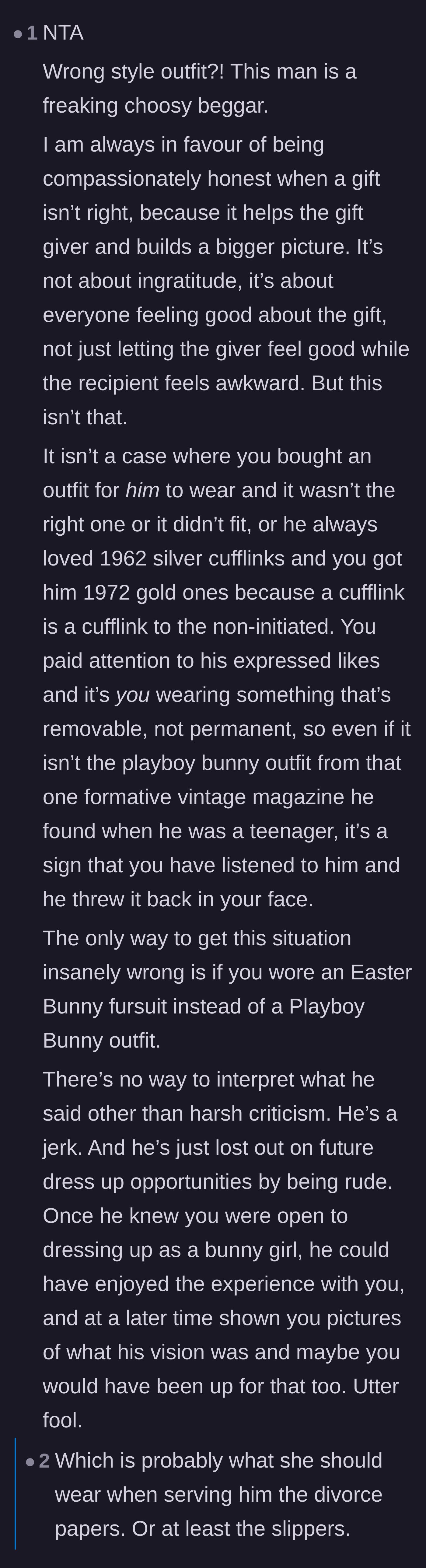 Comment thread 2 - A detailed breakdown of why his criticism was cruel, followed by petty revenge jokes.