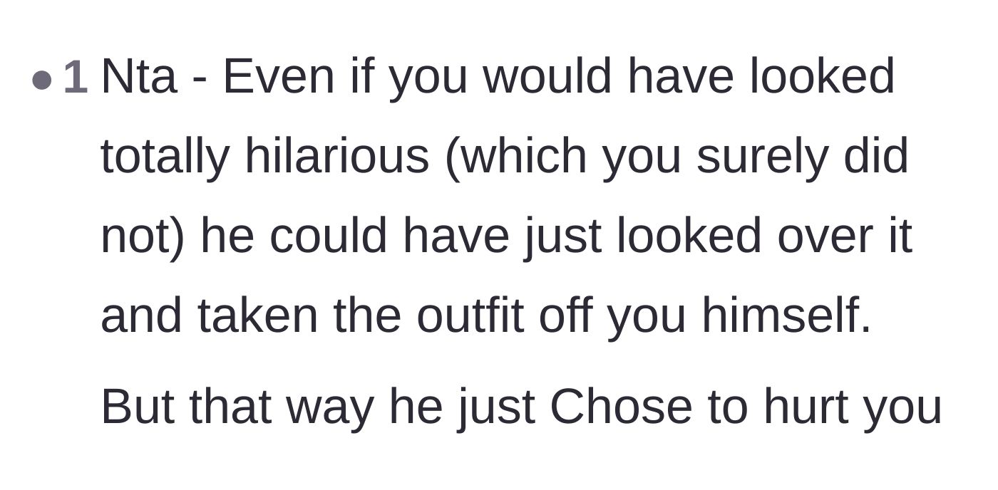 Comment thread 4 - Pointing out that a loving partner would have playfully salvaged the intimate moment.