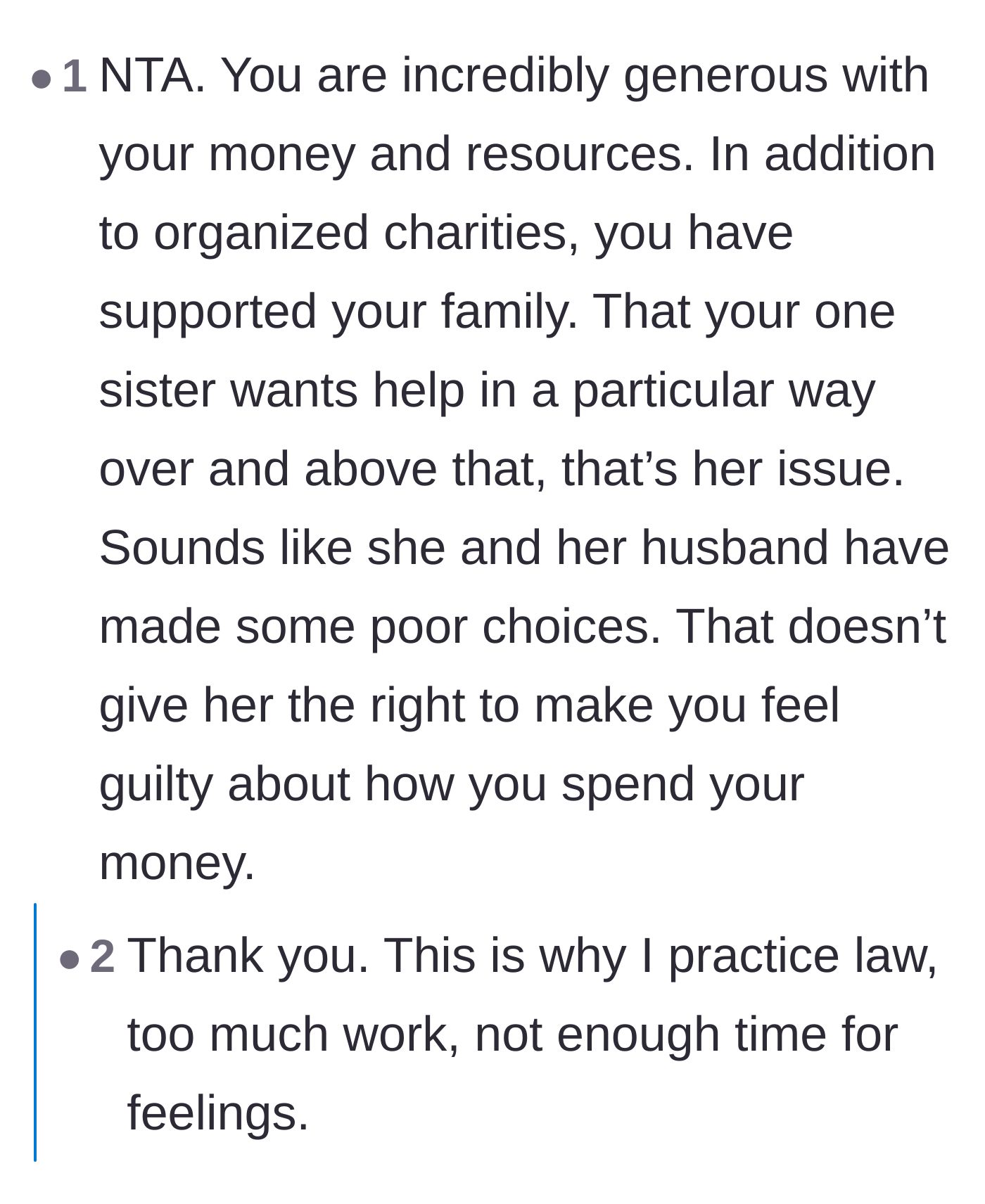 Comment thread 4 - Advice on locking down the nieces and nephews' college funds in trusts to prevent the parents from taking the cash.