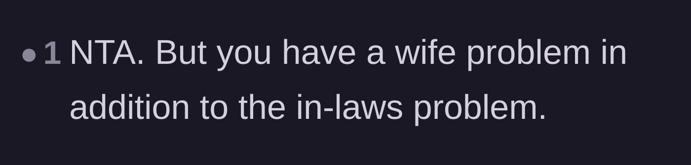 Comment thread 2 - A blunt reader pointing out that the husband actually has a major wife problem.