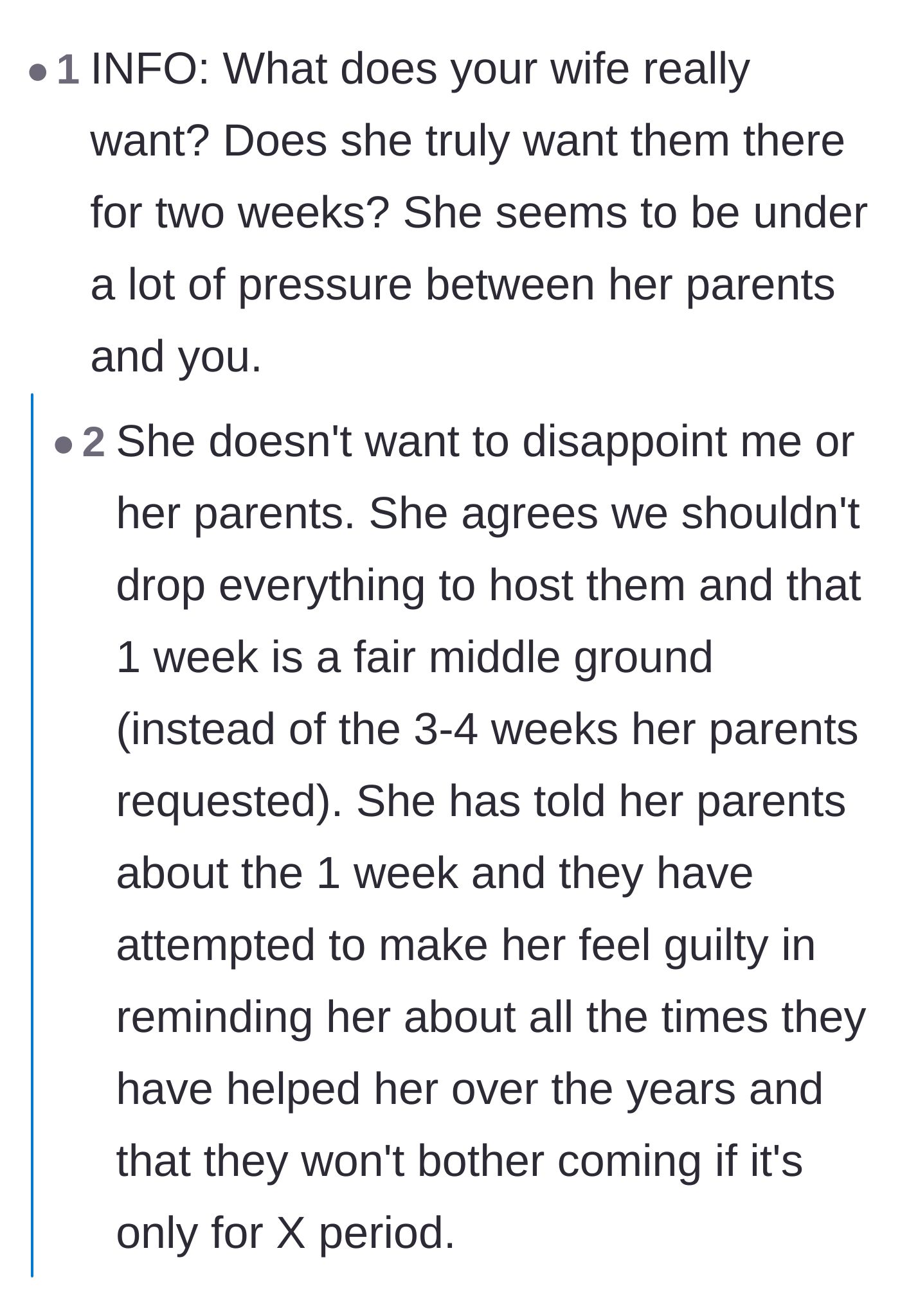 Comment thread 5 - Readers analyzing the wife's intense people-pleasing trauma and suggesting individual therapy.