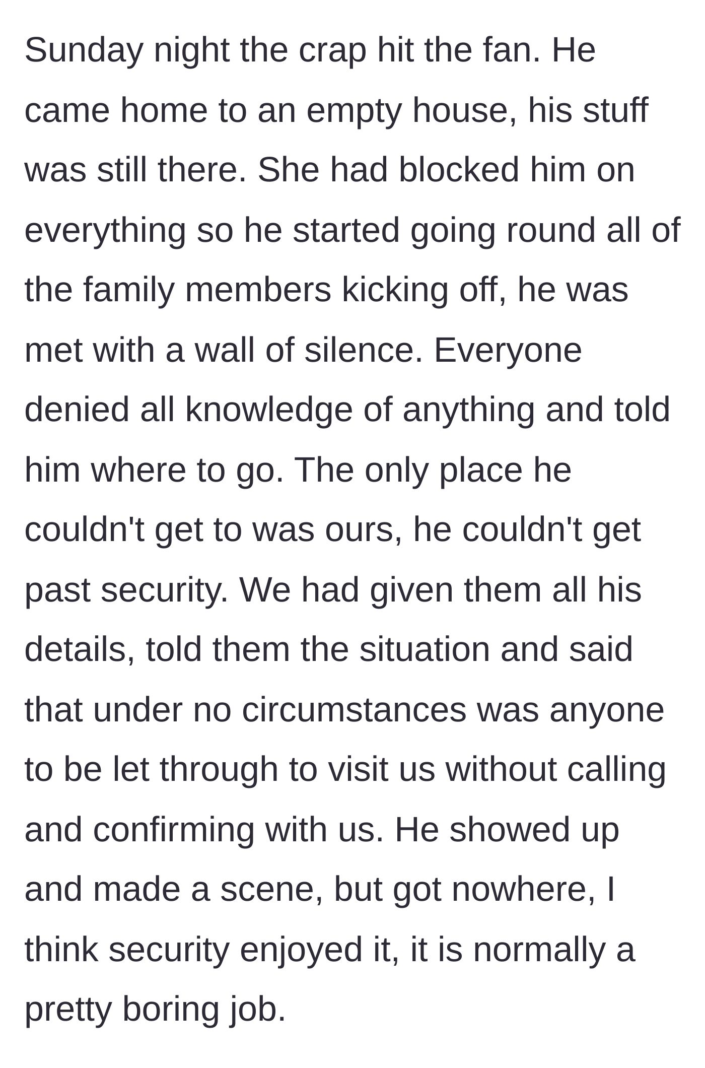 Story part 11 - The villain hitting a literal and figurative wall of security upon his return.