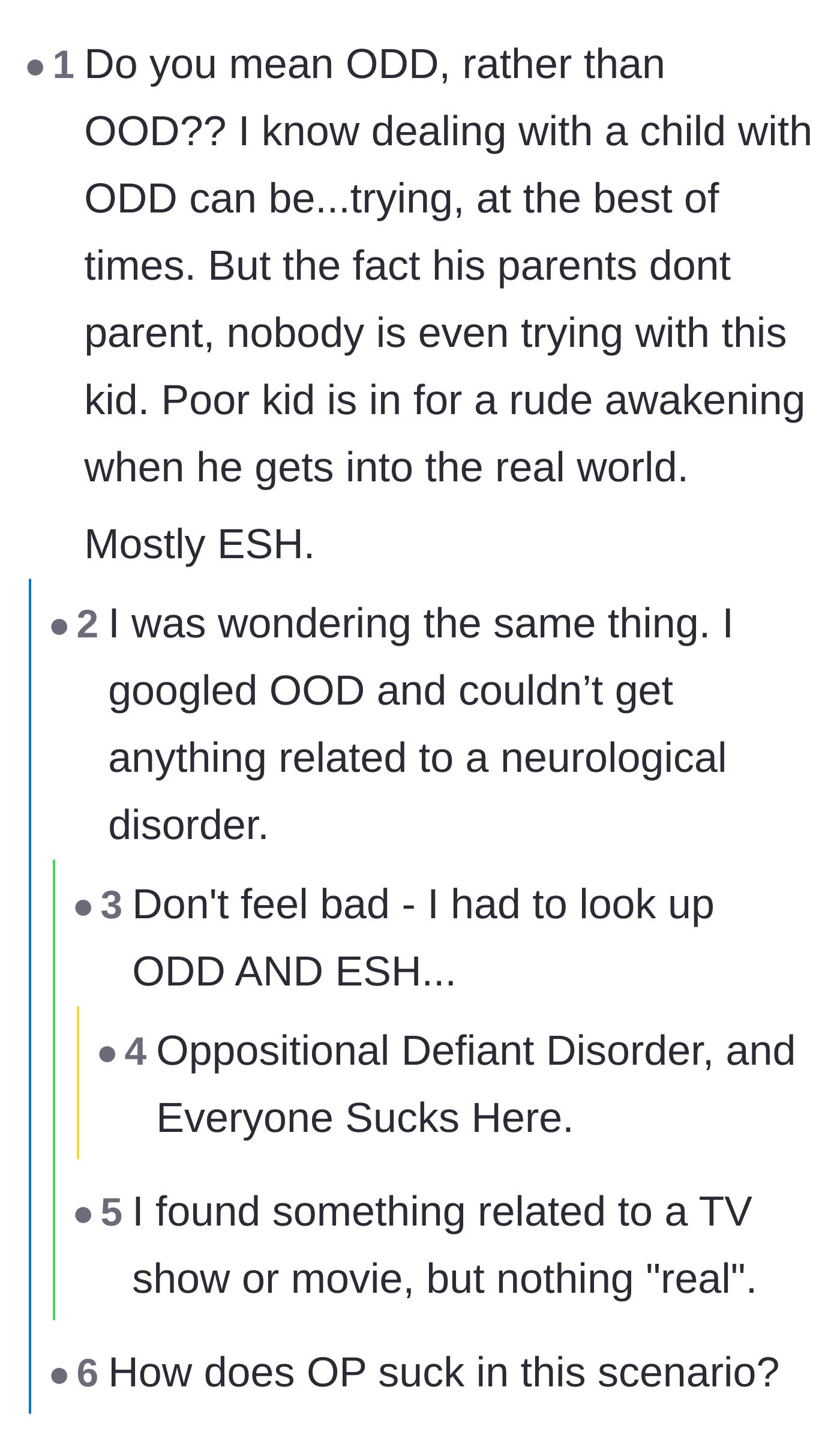 Comment thread 5 - Clarifying the medical acronym while shifting the blame squarely onto the absentee parents.