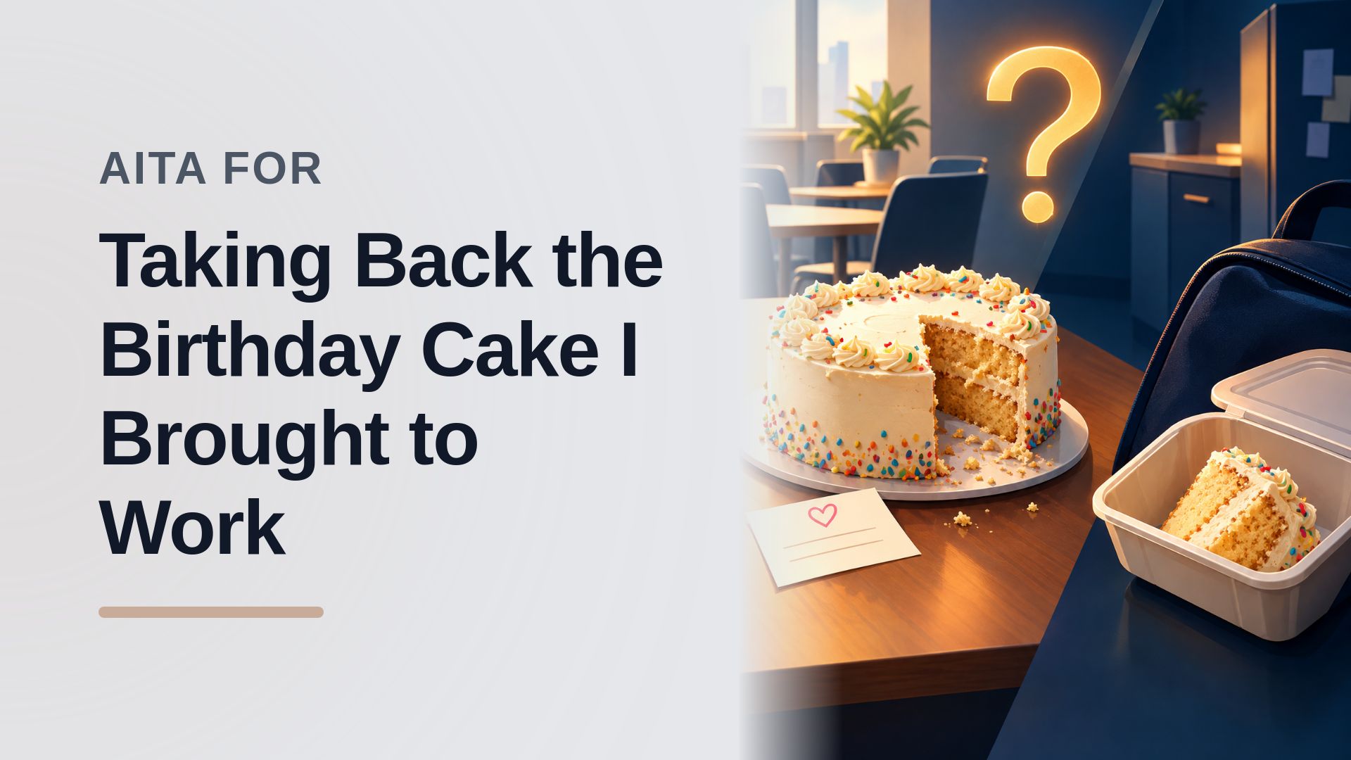 The Well-Intentioned Colleague Who Snatched Back a Stolen Cake From Entitled Office Gluttons
