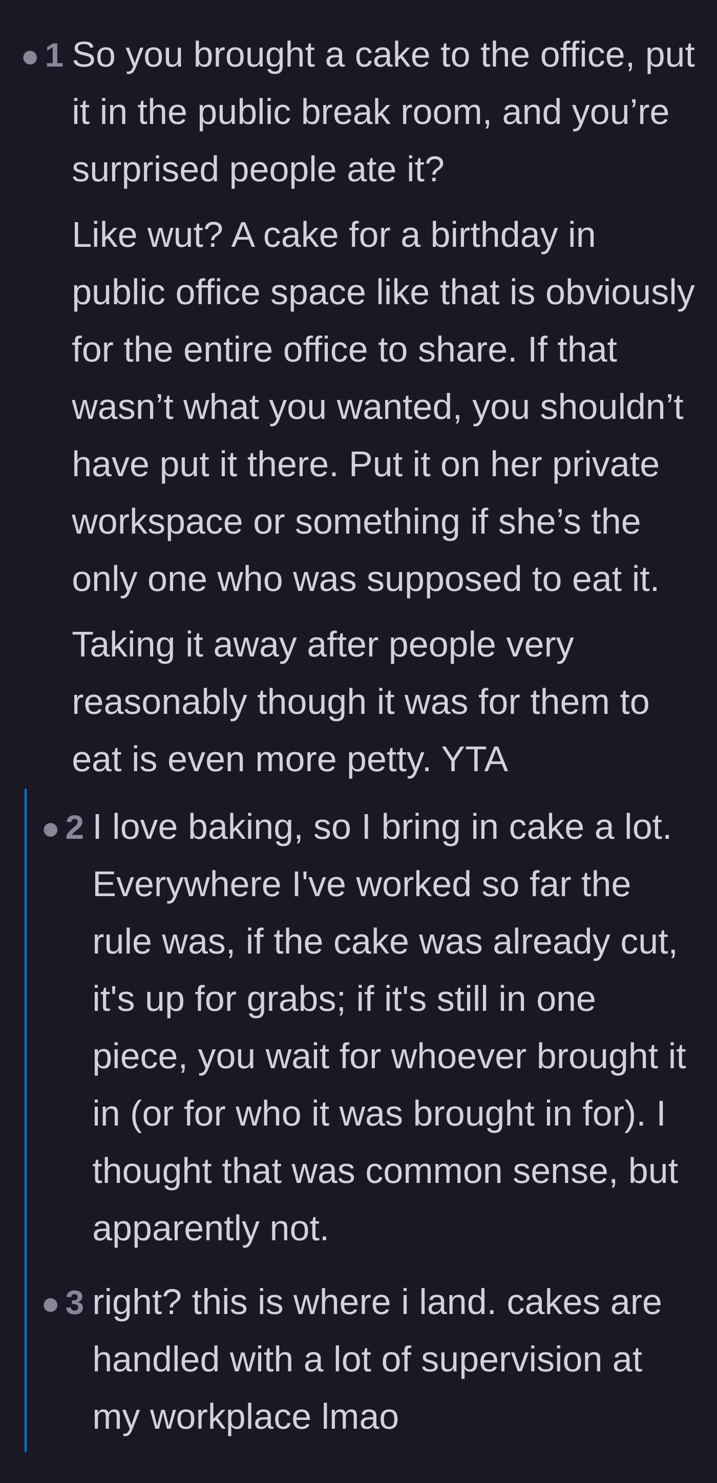 Comment thread 4 - Blaming the original poster for leaving a private gift in a public workspace.