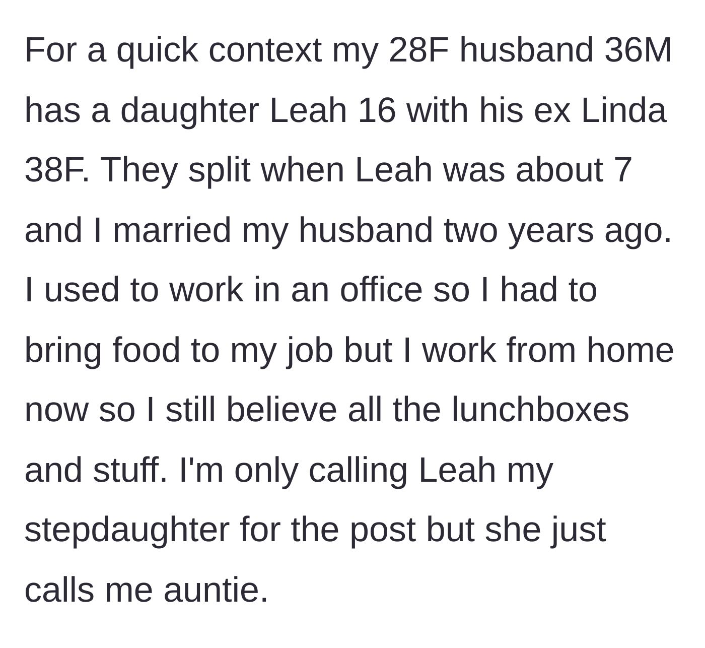 Story part 1 - Stepmom introduces her blended family dynamic and her standard work-from-home routine.