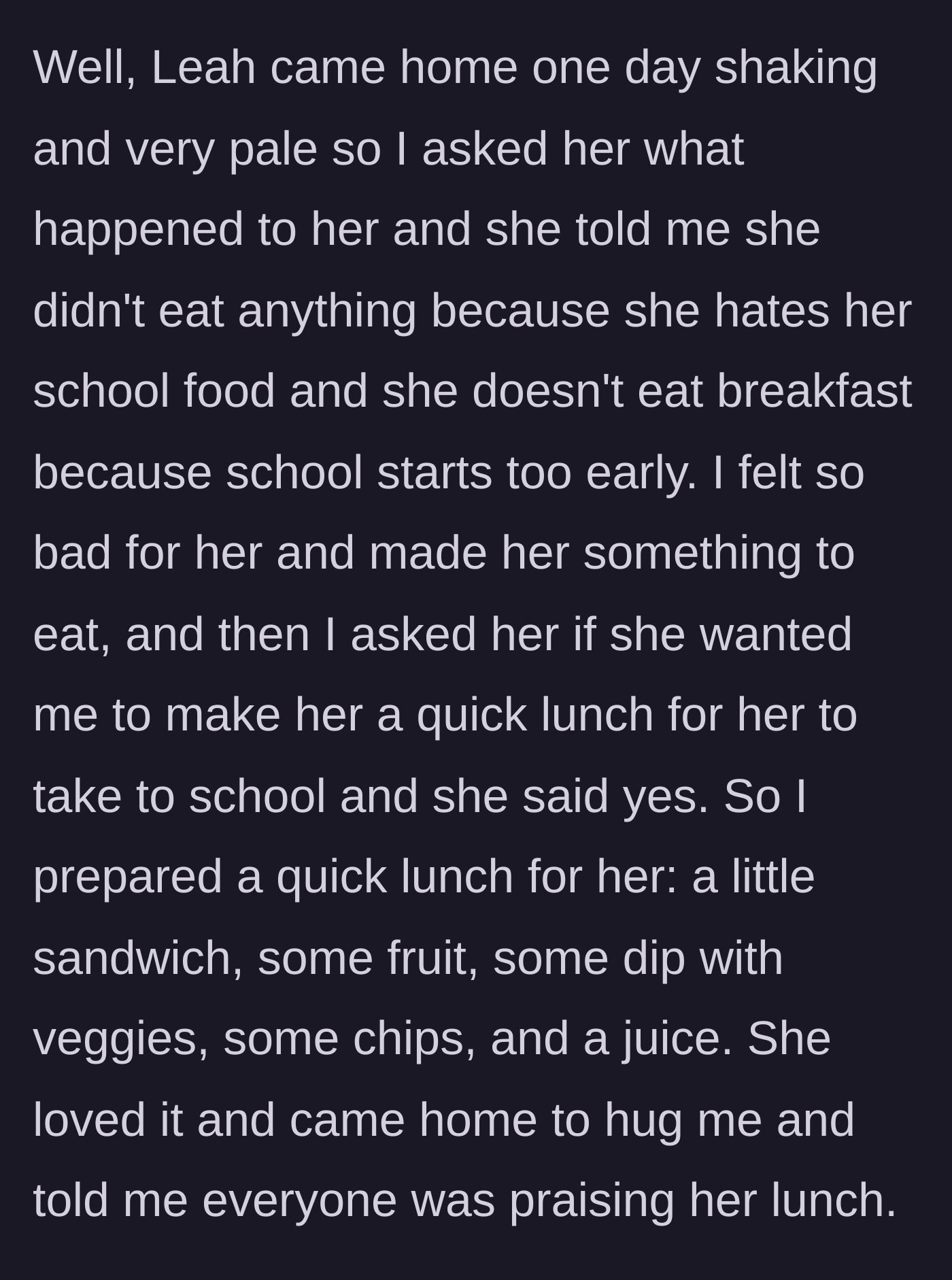 Story part 2 - Teenage stepdaughter comes home hungry, and stepmom prepares a lovingly crafted lunch.
