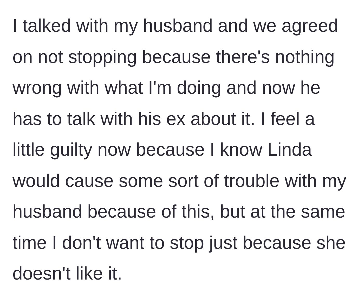 Story part 5 - The stepmom and father agree to continue the lunches, anticipating inevitable backlash.