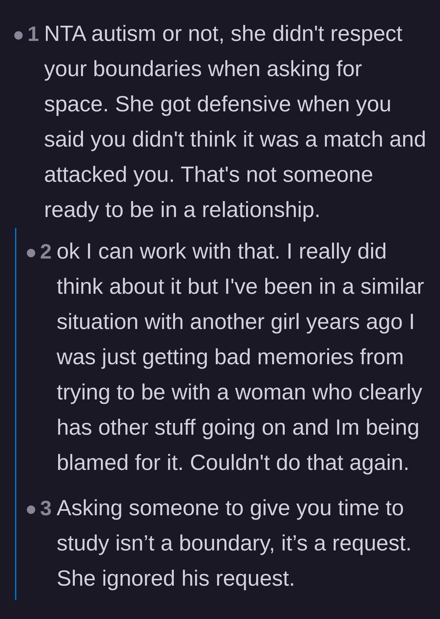 Comment thread 1 - Readers debating whether the core issue was autism or simply a massive communication breakdown and crossed boundaries.