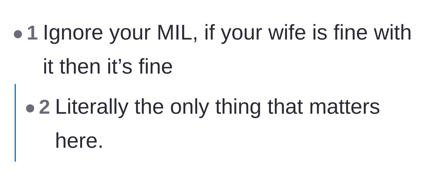 Comment thread 5 - A short and sweet verdict stating that the wife's forgiveness is the only thing that matters in this scenario.