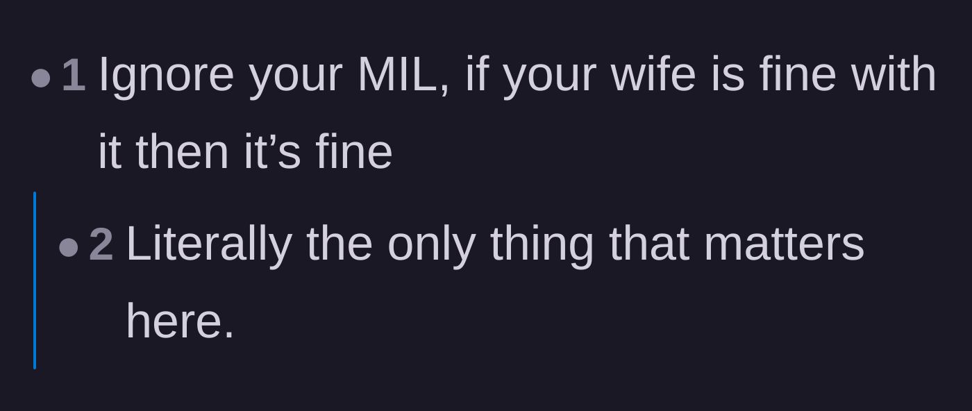 Comment thread 5 - A short and sweet verdict stating that the wife's forgiveness is the only thing that matters in this scenario.