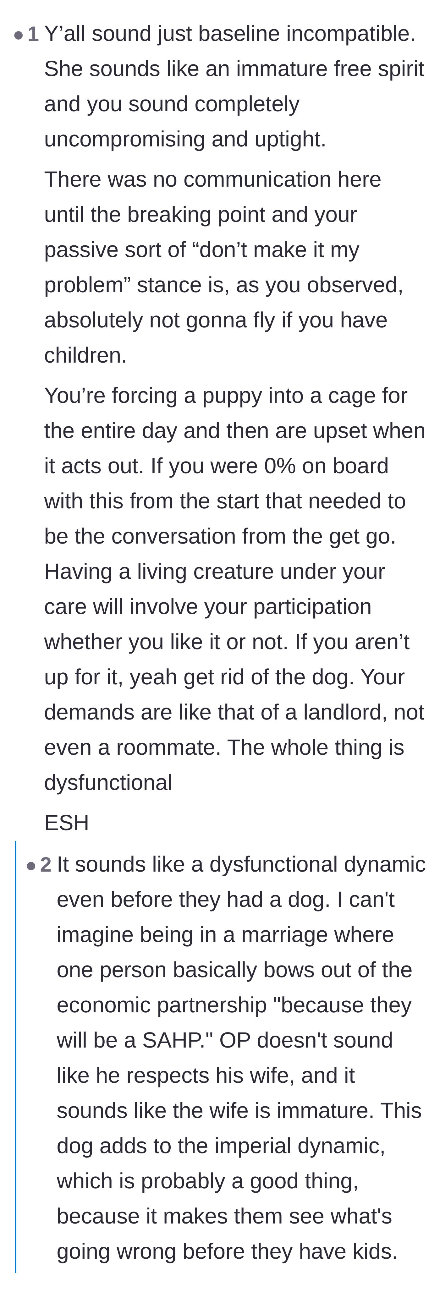 Comment thread 4 - A deep dive into the couple's dysfunctional, landlord-tenant relationship dynamic and the wife's risky financial dependence