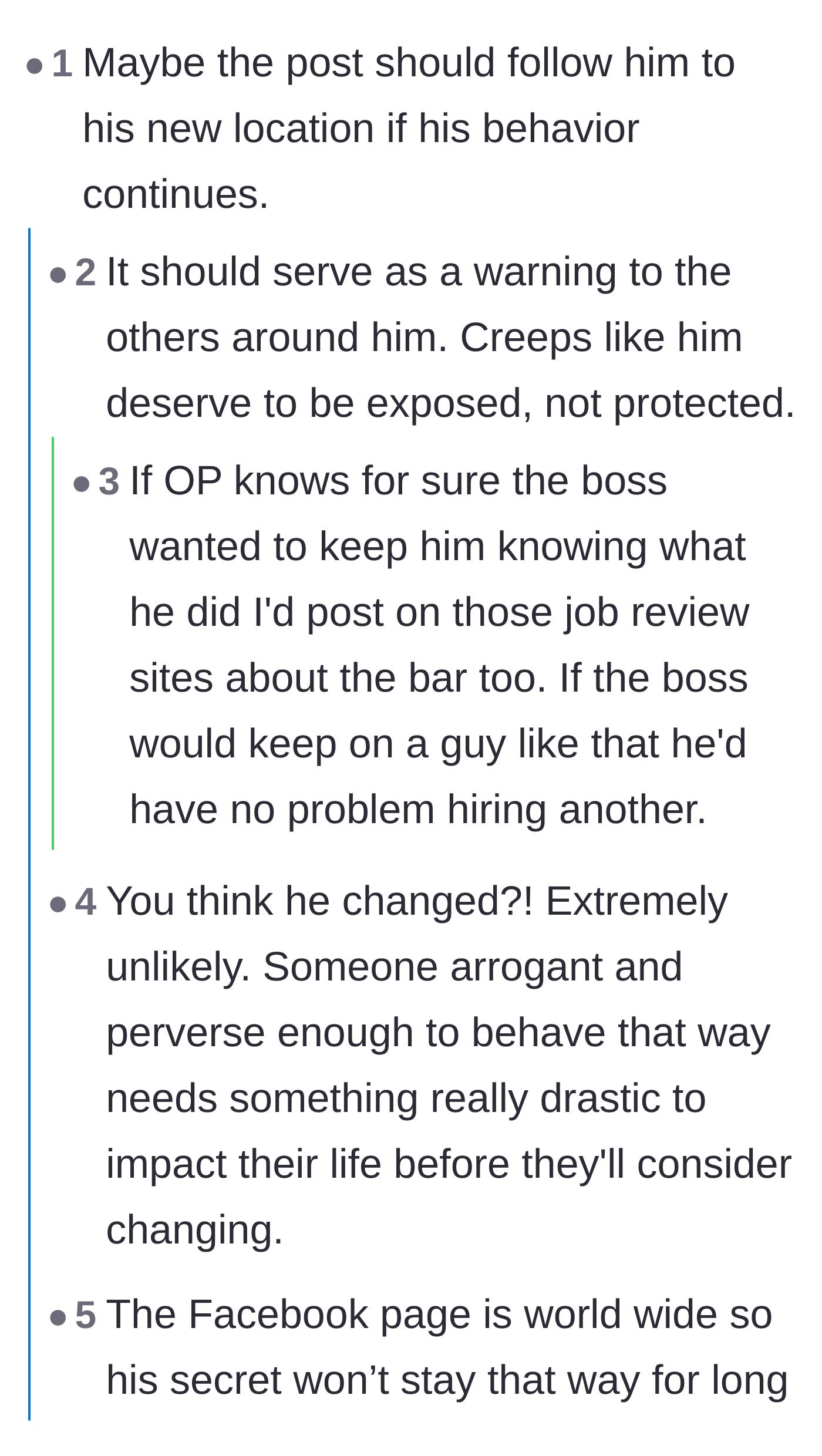 Comment thread 1 - Readers debating whether the warning post should follow the manager to his new city.