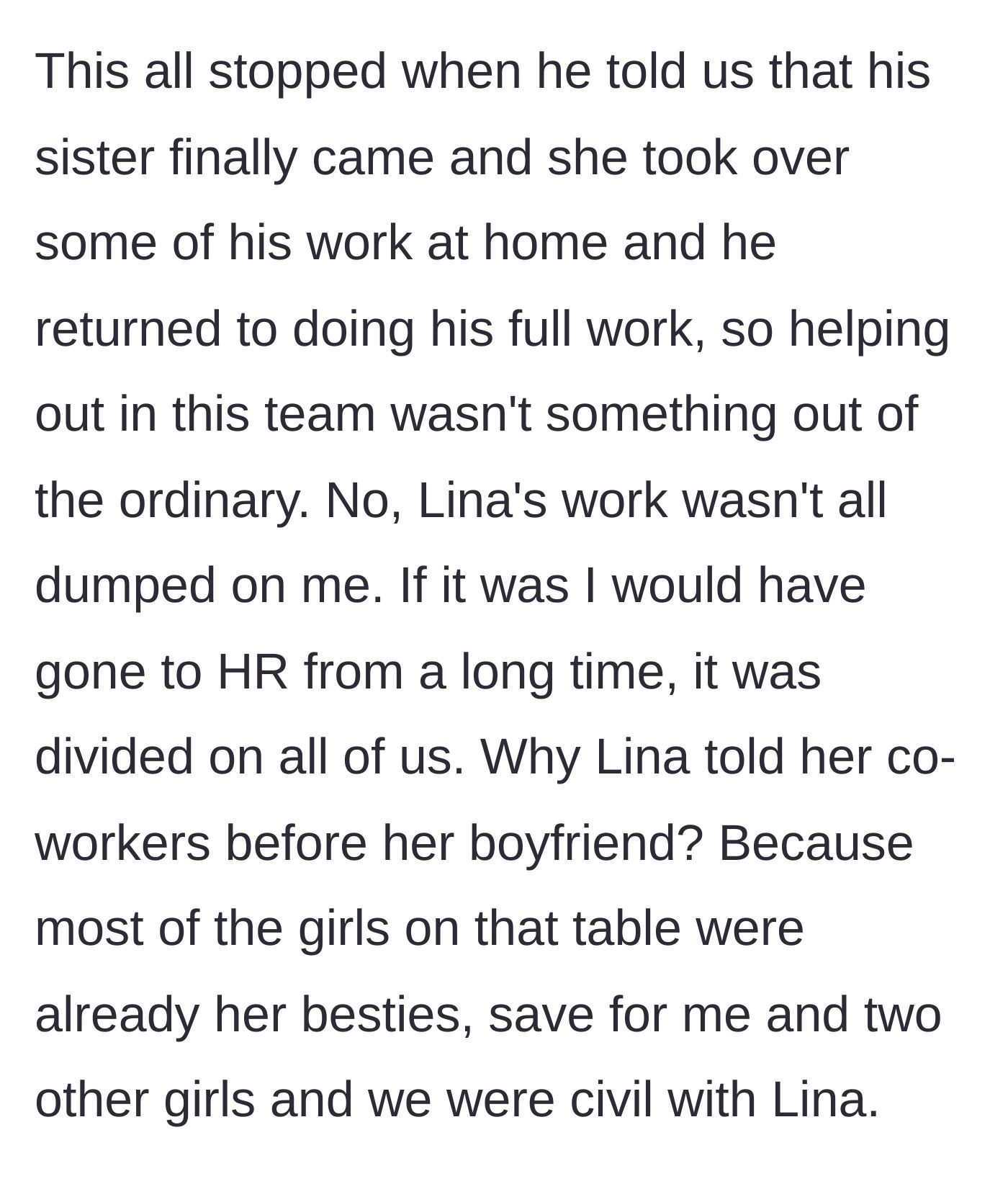 Story part 3 - Clarifying how the workload was distributed and identifying the office clique.