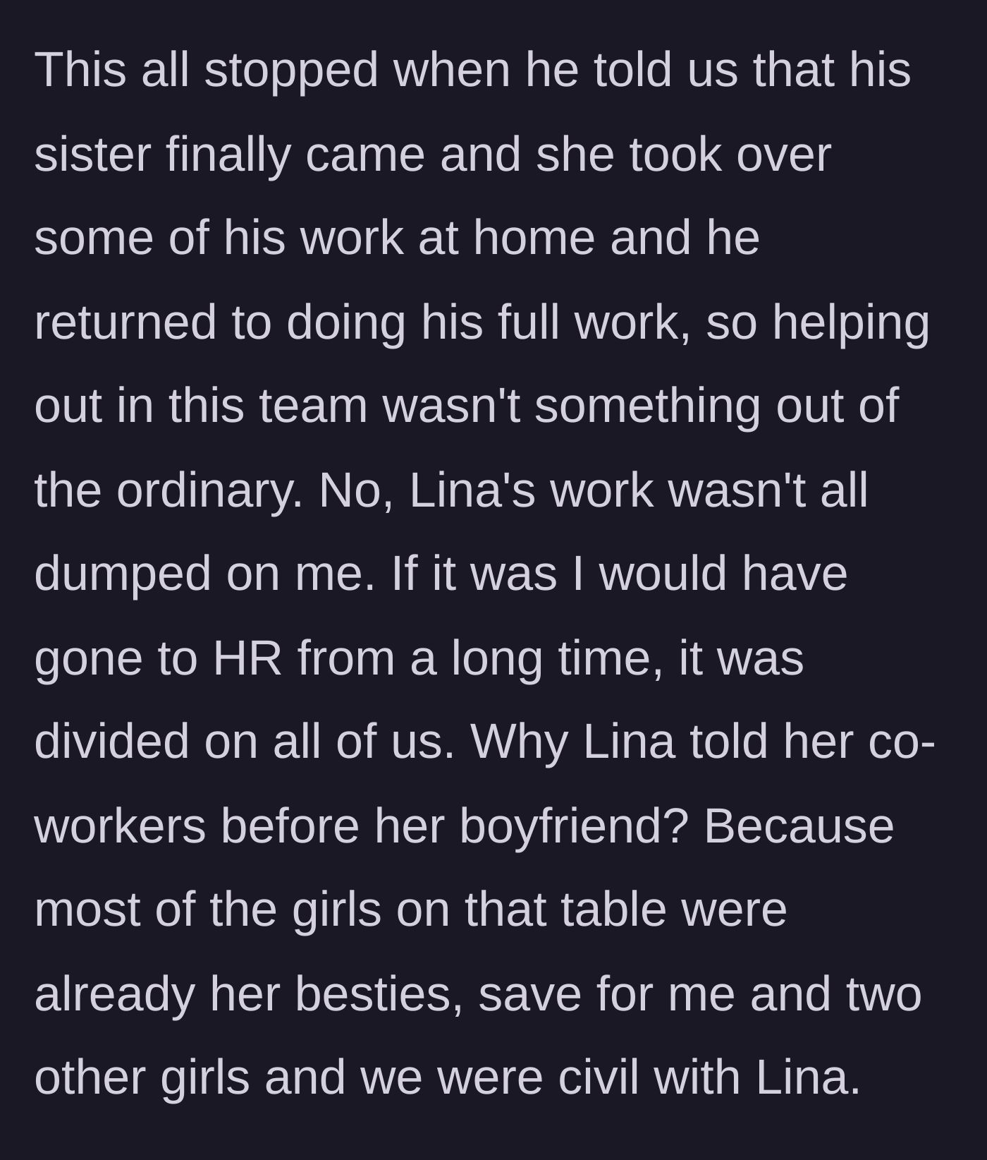 Story part 3 - Clarifying how the workload was distributed and identifying the office clique.