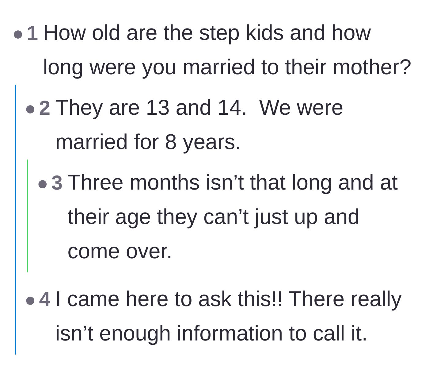 Comment thread 4 - A deep, emotional discussion about the timeline of grief and whether three months is too soon to change a childhood bedroom.