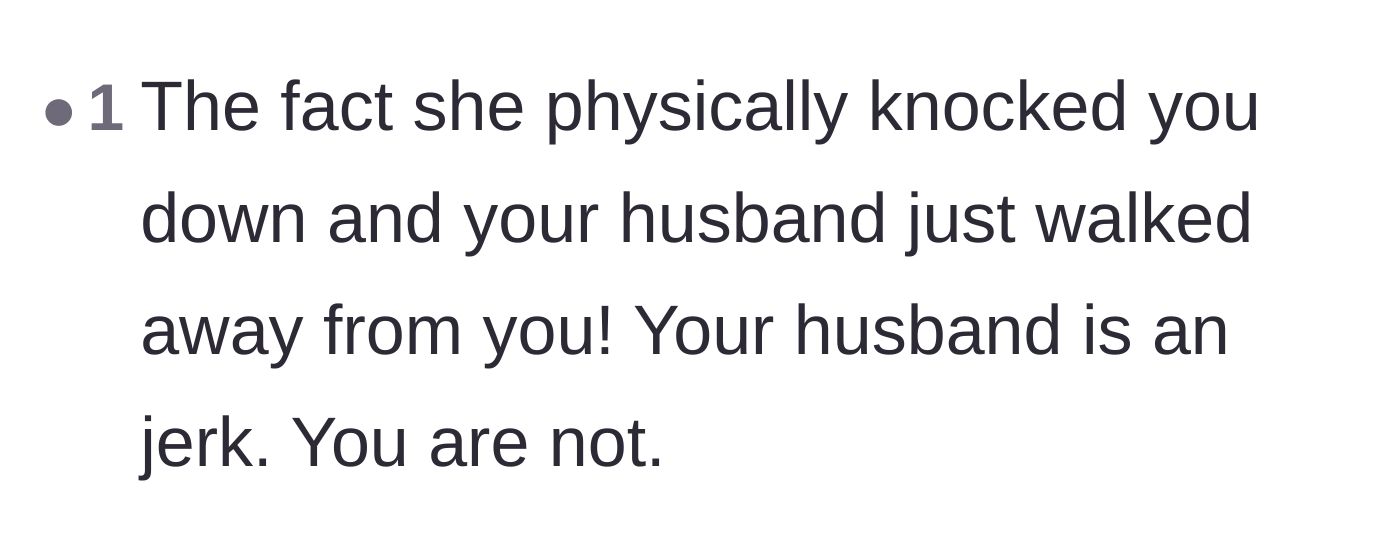 Comment thread 6 - A straightforward comment bluntly labeling the husband as the true jerk of the situation.