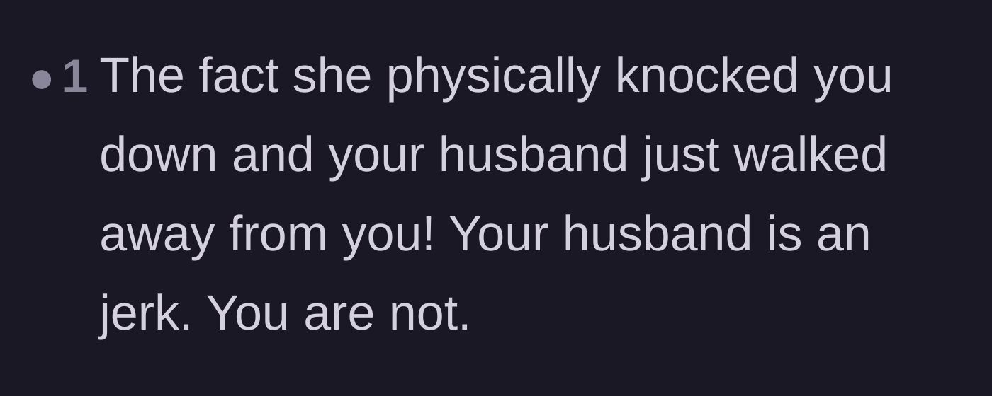 Comment thread 6 - A straightforward comment bluntly labeling the husband as the true jerk of the situation.