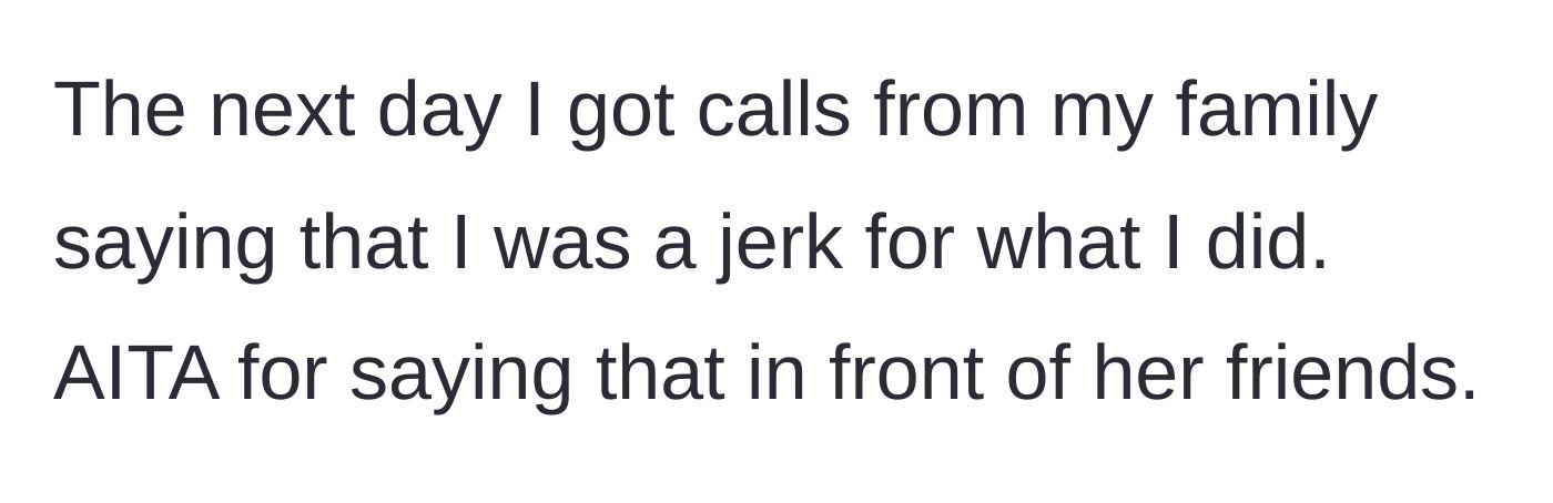 Story part 6 - The extended family floods the brother with angry calls, leaving him to wonder if he crossed a line.