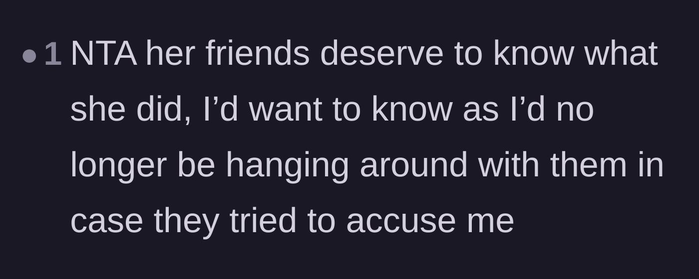 Comment thread 2 - Agreeing that the sister's friends had a right to know about her dangerous history of false accusations.