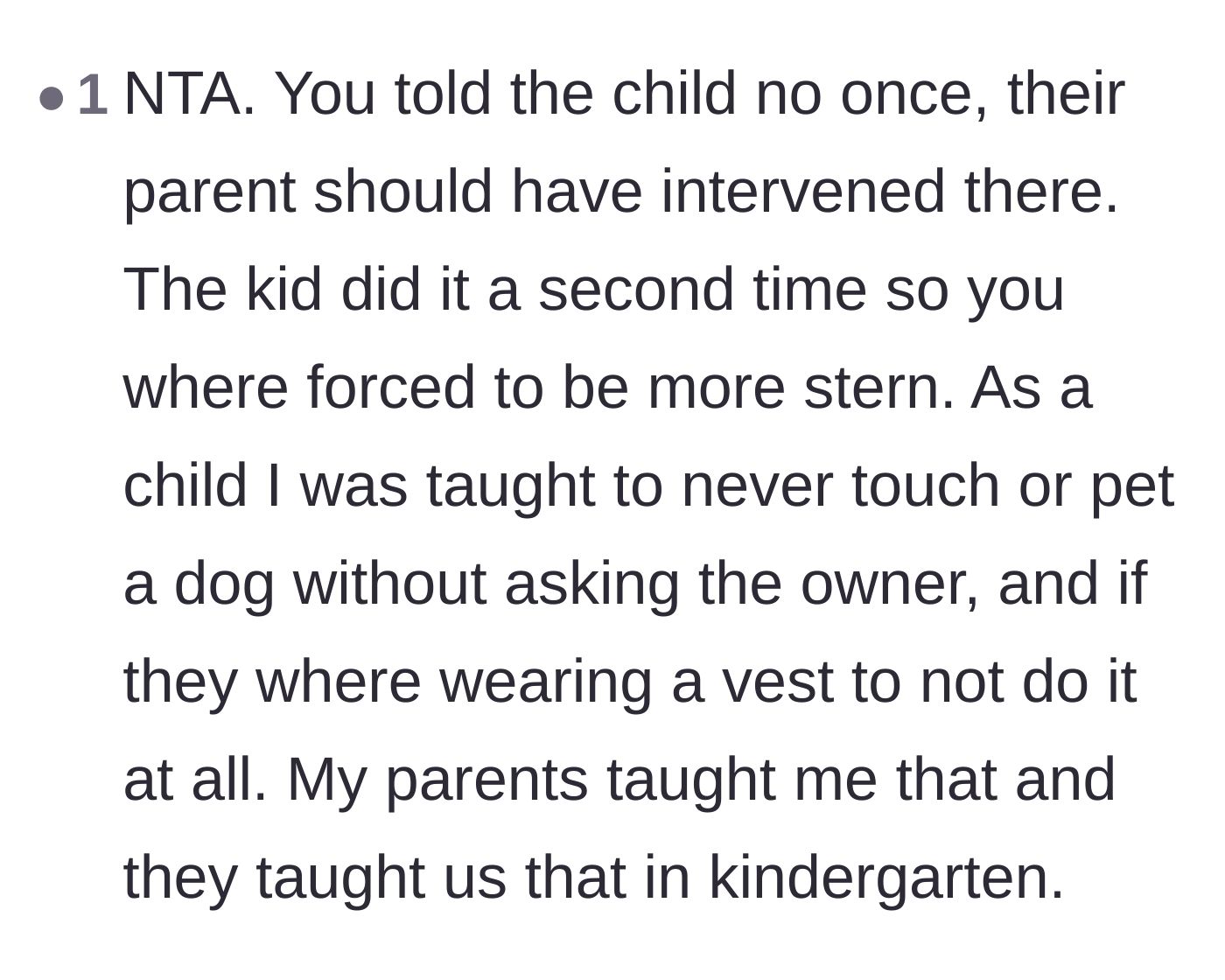 Comment thread 6 - A reflection on how society teaches kindergarteners better consent and boundaries than this parent displayed.