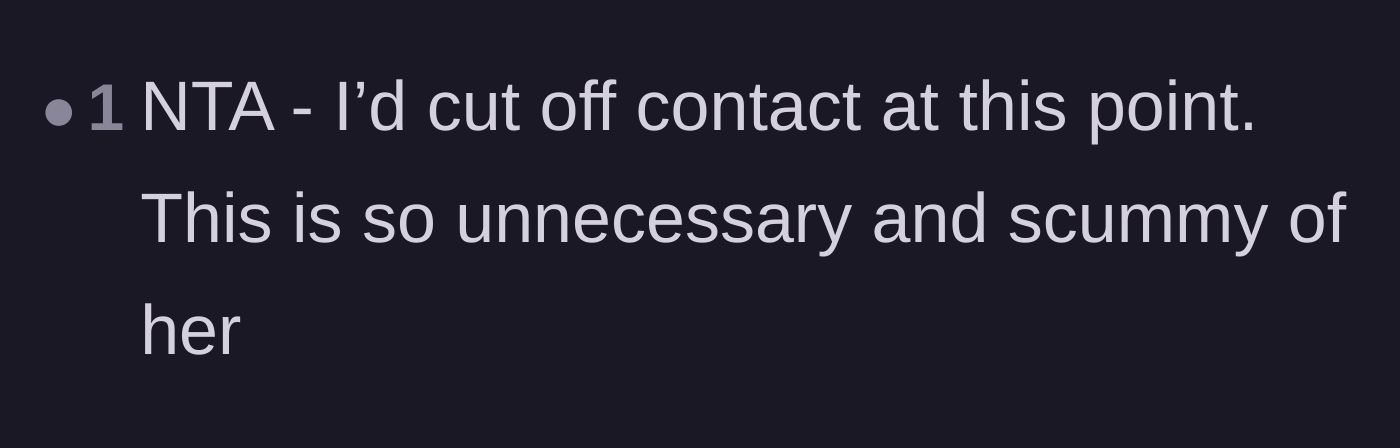 Comment thread 6 - Advice to completely cut off contact with the neighbor due to her manipulative behavior.
