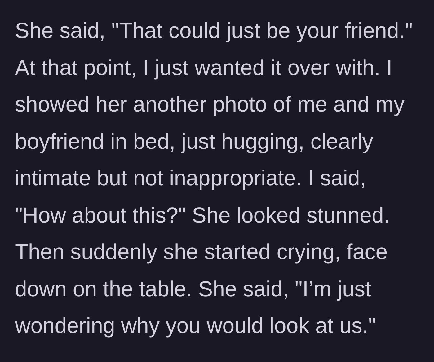 Story part 13 - Showing intimate photos of his boyfriend as proof